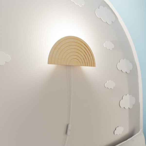 Applique Rainbow K1 base en métal avec abat-jour en bois au design contemporain par Emibig