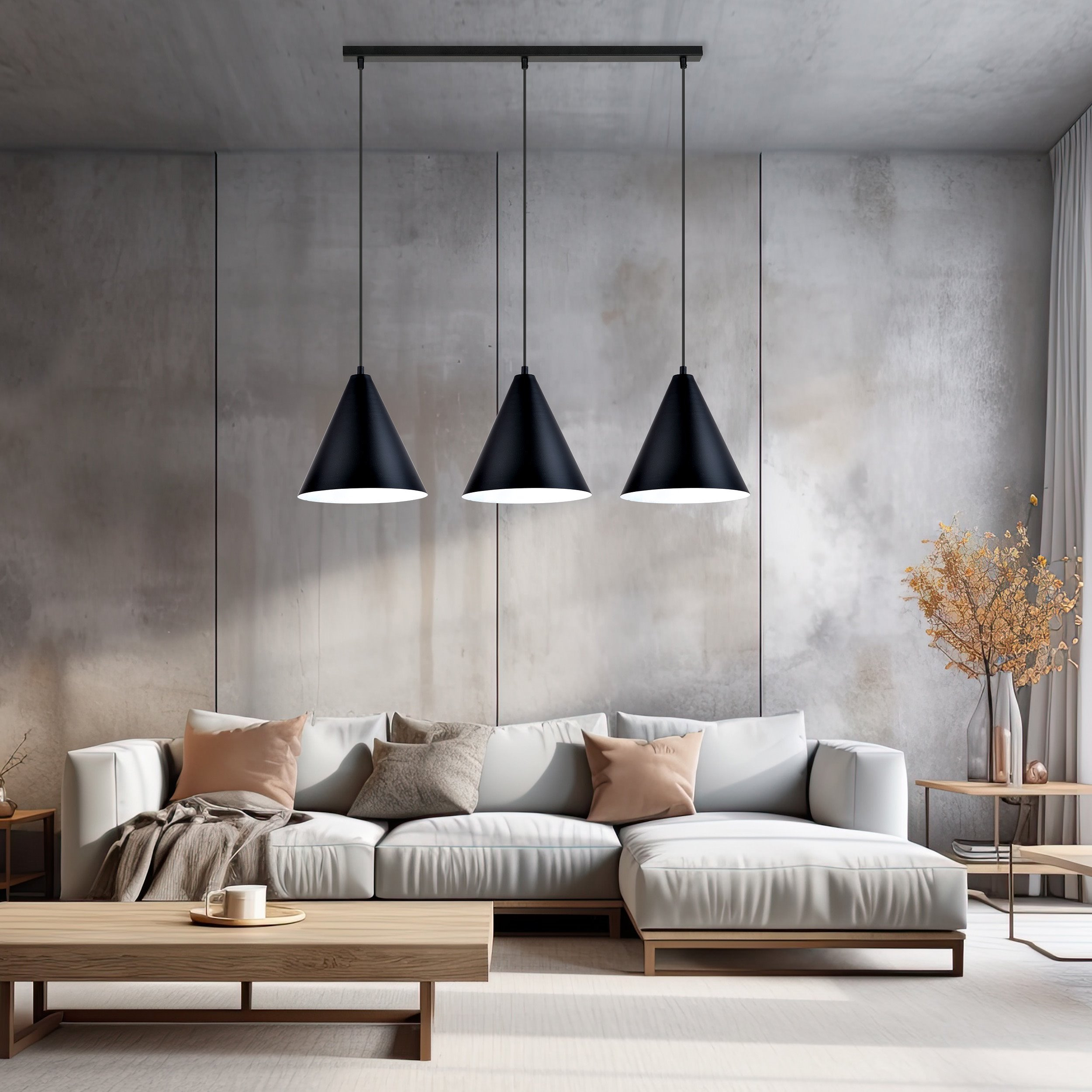 Suspension Rebel base en métal avec abat-jour en forme de cône au design contemporain par Emibig Suspension Rebel base en métal avec abat-jour en forme de cône au design contemporain par Emibig