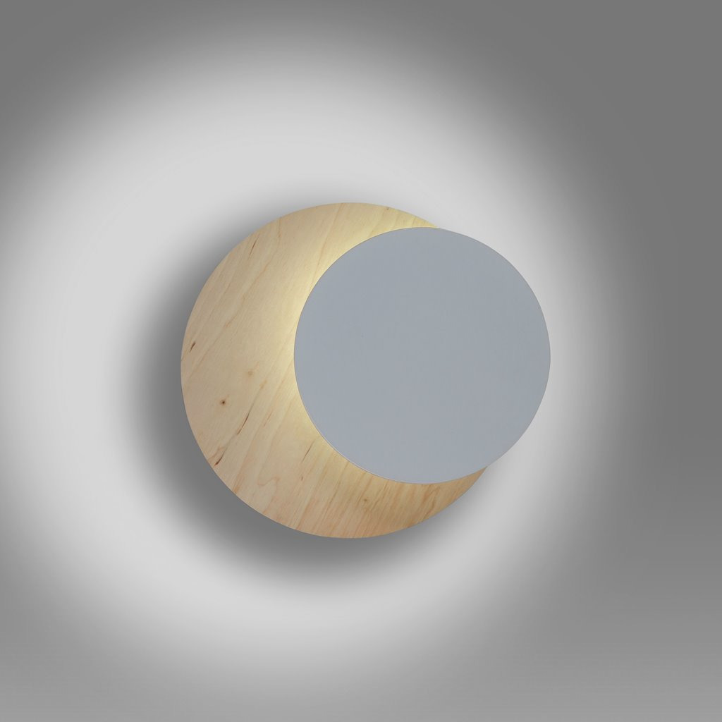 Applique Circle Scandinave avec base en métal et bois au design contemporain par Emibig