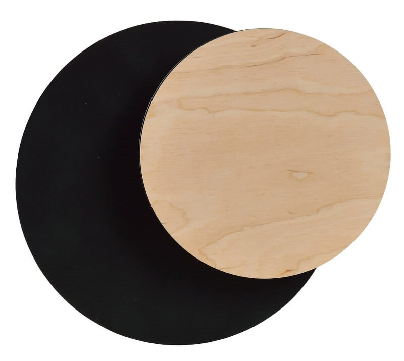 Applique Circle Scandinave avec base en métal et bois au design contemporain par Emibig
