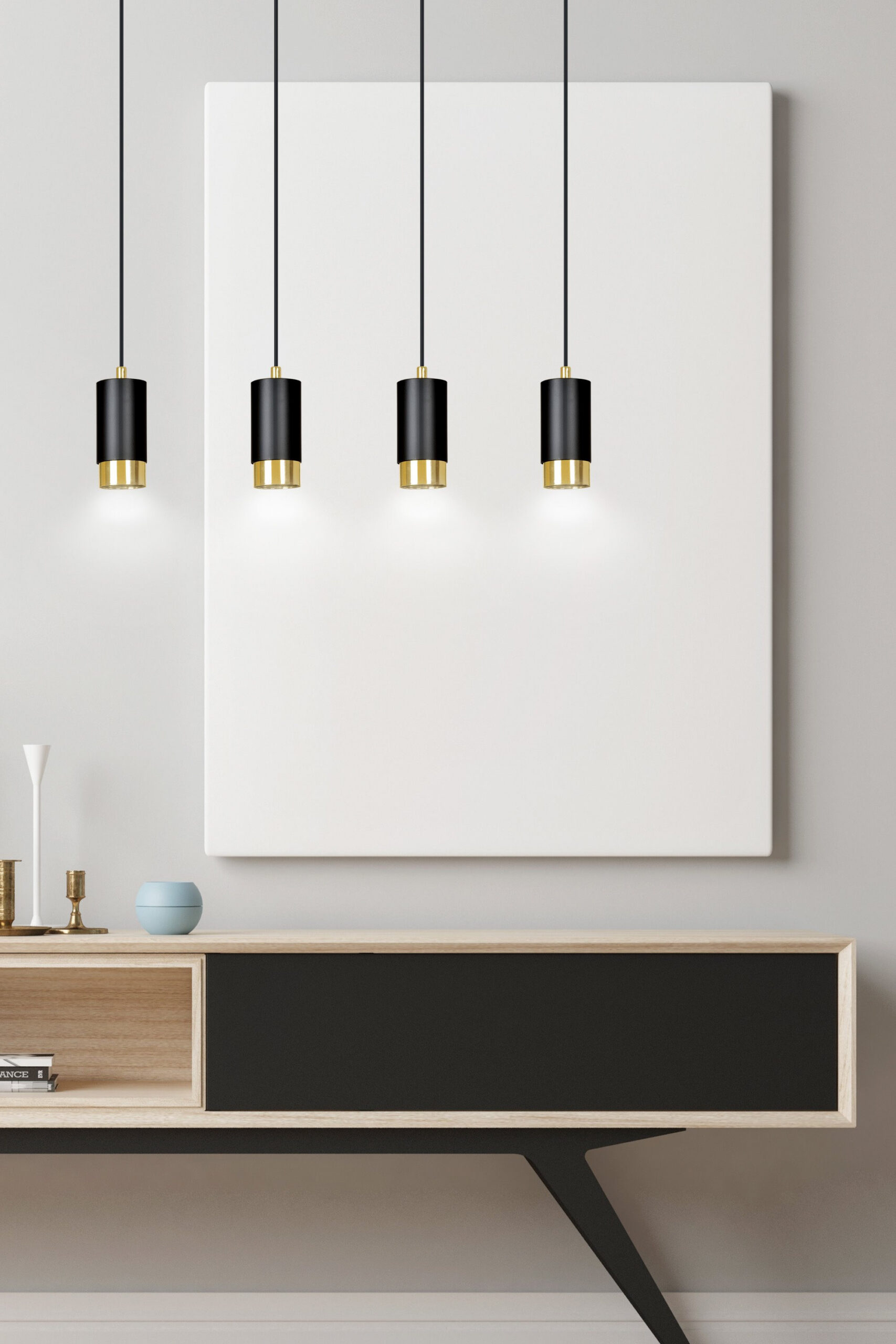 Suspension Fumiko base en métal avec abat-jour en tube au design contemporain par Emibig Suspension Fumiko base en métal avec abat-jour en tube au design contemporain par Emibig