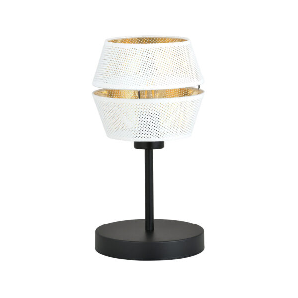 Lampe à poser Malia base en métal noir avec abat-jour en maille au design contemporain par Emibig