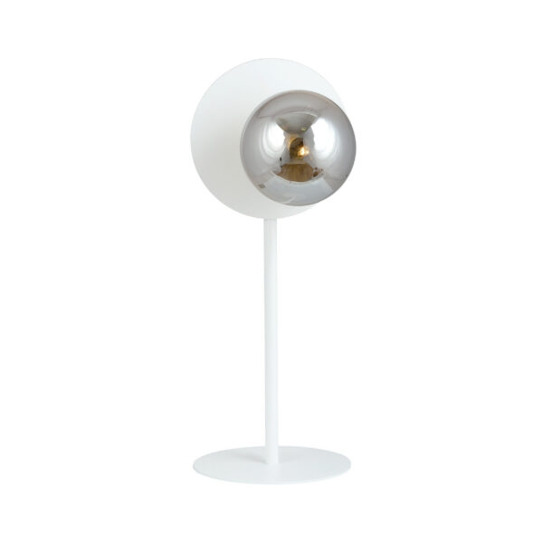 Lampe à poser Oslo base en métal avec abat-jour en boule de verre au design contemporain par Emibig