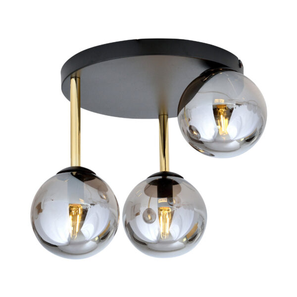Plafonnier Dolce base en métal circulaire avec abat jour en boule de verre au design contemporain par Emibig