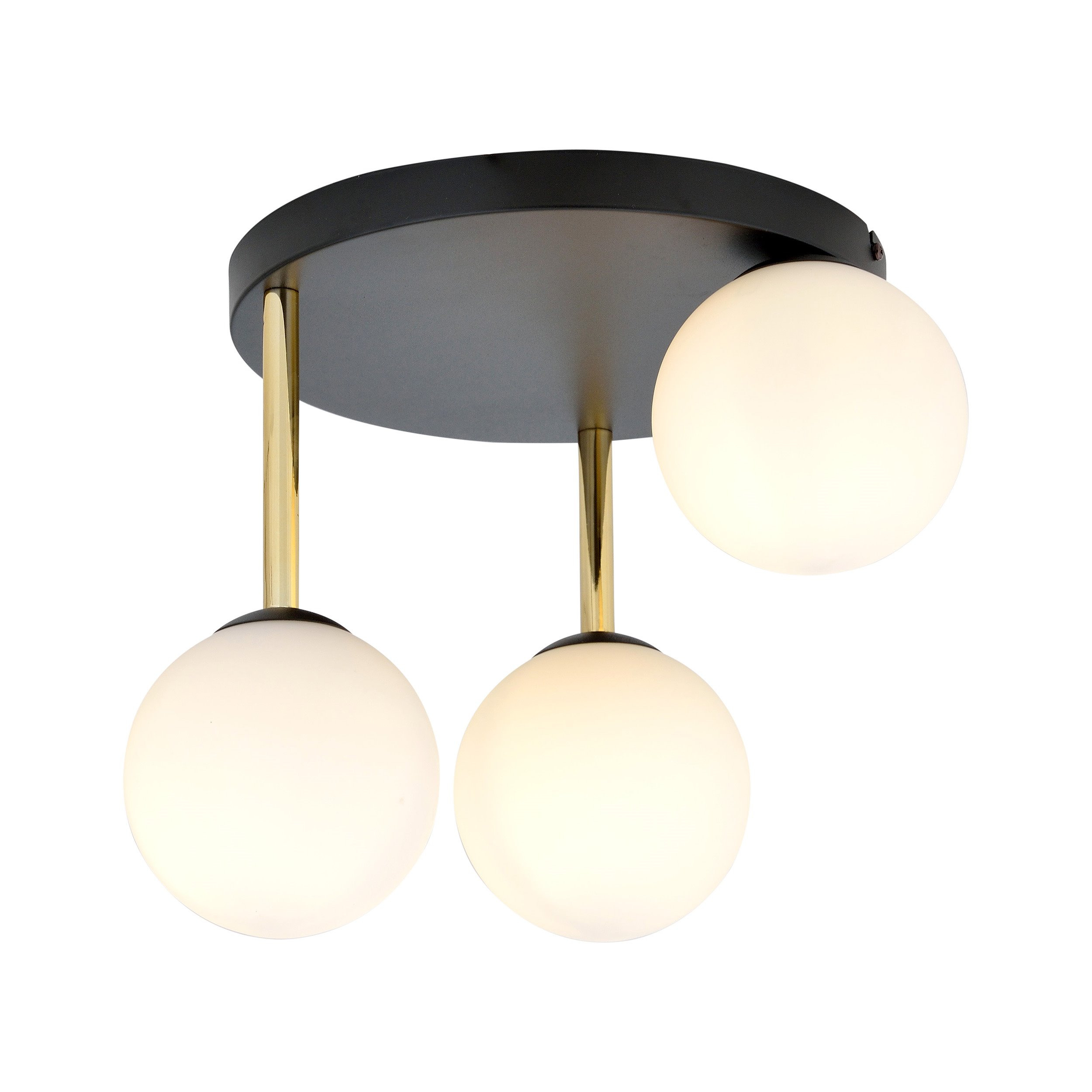Plafonnier Dolce base en métal circulaire avec abat jour en boule de verre au design contemporain par Emibig Plafonnier Dolce base en métal circulaire avec abat jour en boule de verre au design contemporain par Emibig