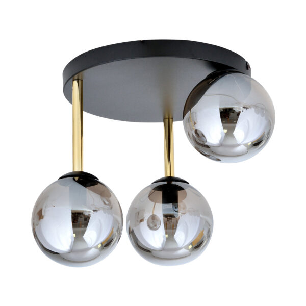 Plafonnier Dolce base en métal circulaire avec abat jour en boule de verre au design contemporain par Emibig