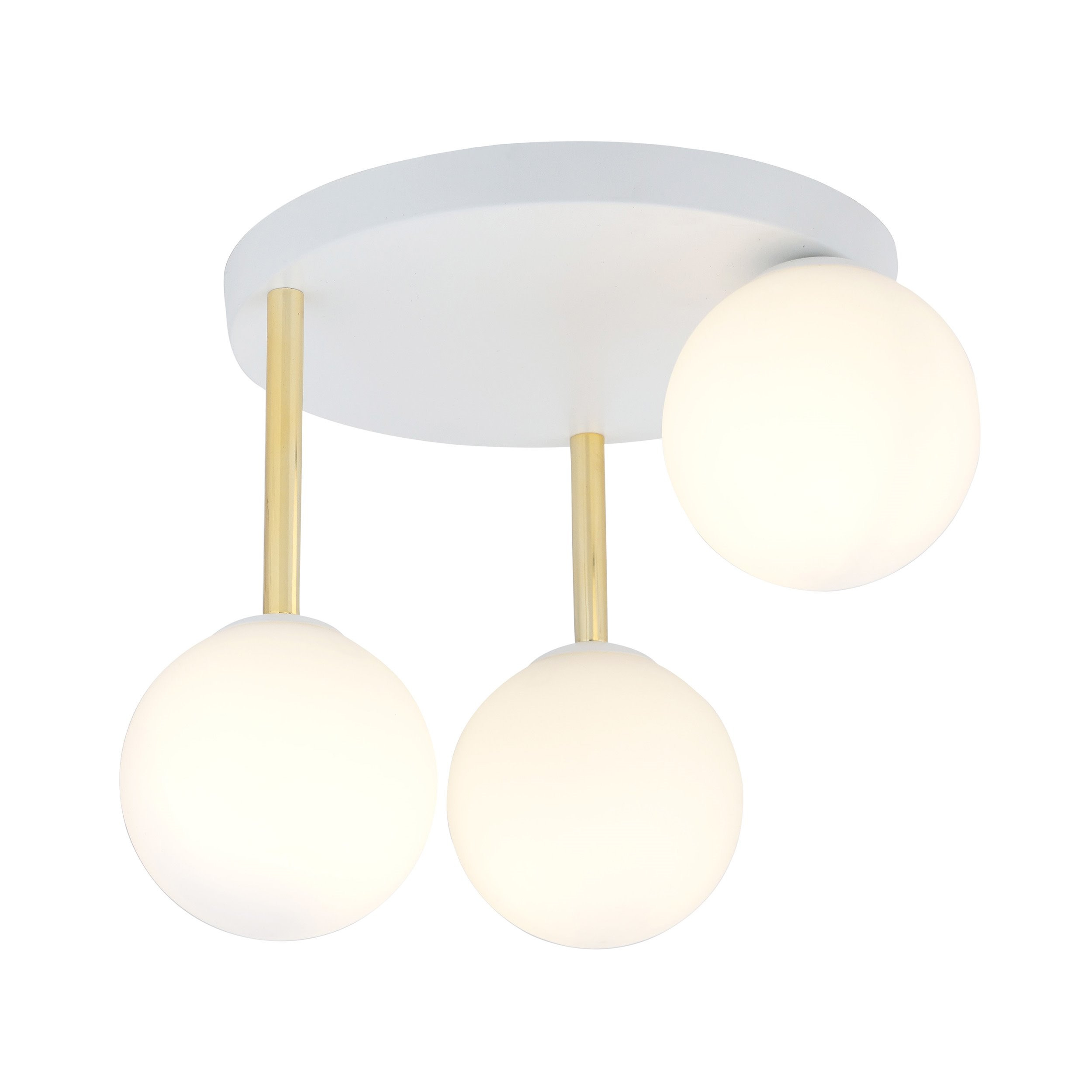 Plafonnier Dolce base en métal circulaire avec abat jour en boule de verre au design contemporain par Emibig Plafonnier Dolce base en métal circulaire avec abat jour en boule de verre au design contemporain par Emibig