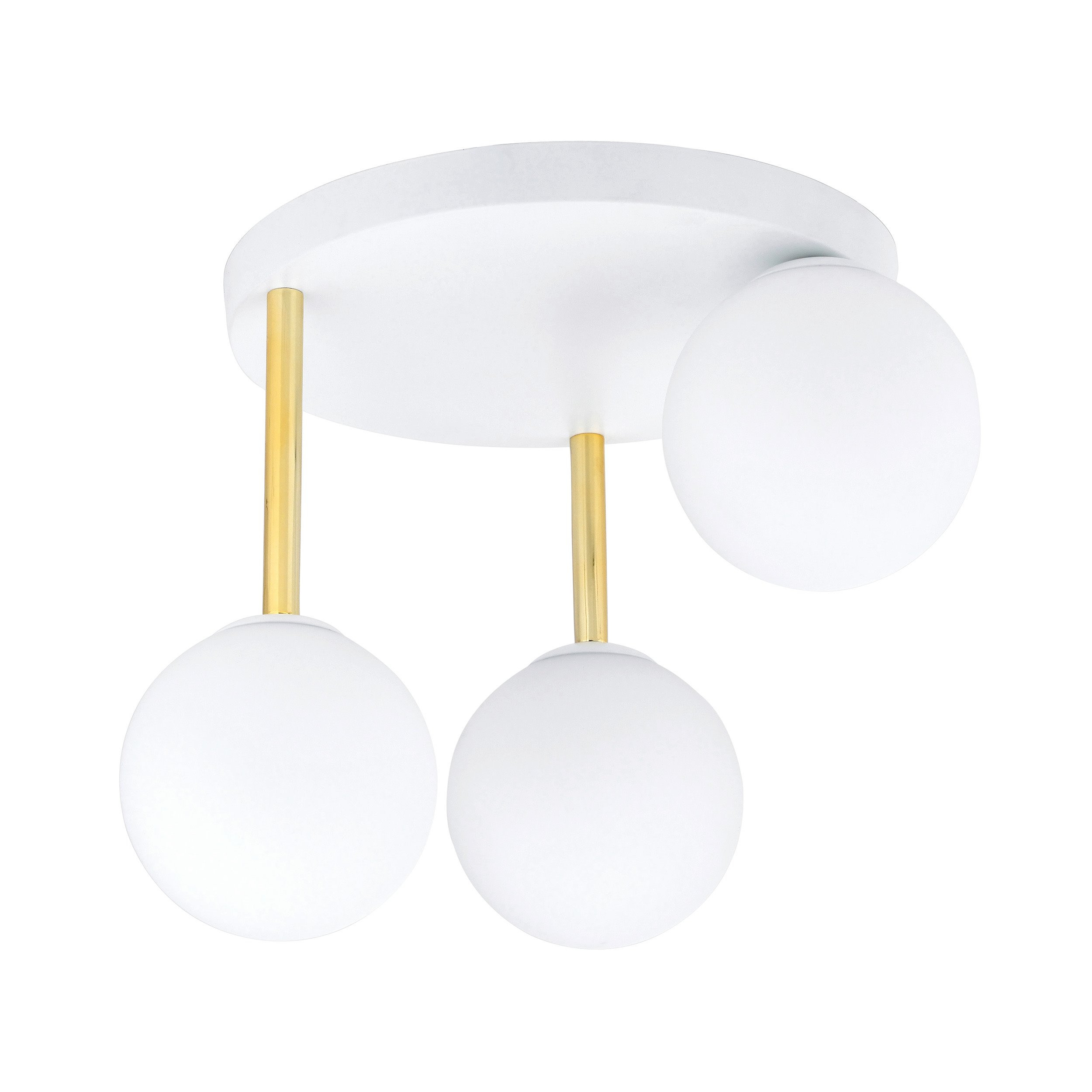 Plafonnier Dolce base en métal circulaire avec abat jour en boule de verre au design contemporain par Emibig Plafonnier Dolce base en métal circulaire avec abat jour en boule de verre au design contemporain par Emibig
