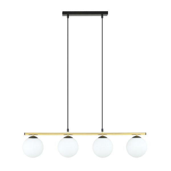 Suspension Allora base en métal et abat-jour boule de verre au design contemporain par Emibig