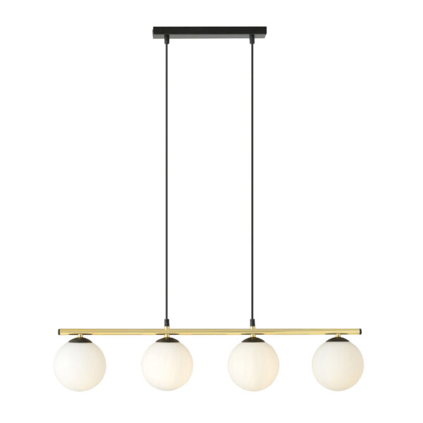 Suspension Allora base en métal et abat-jour boule de verre au design contemporain par Emibig