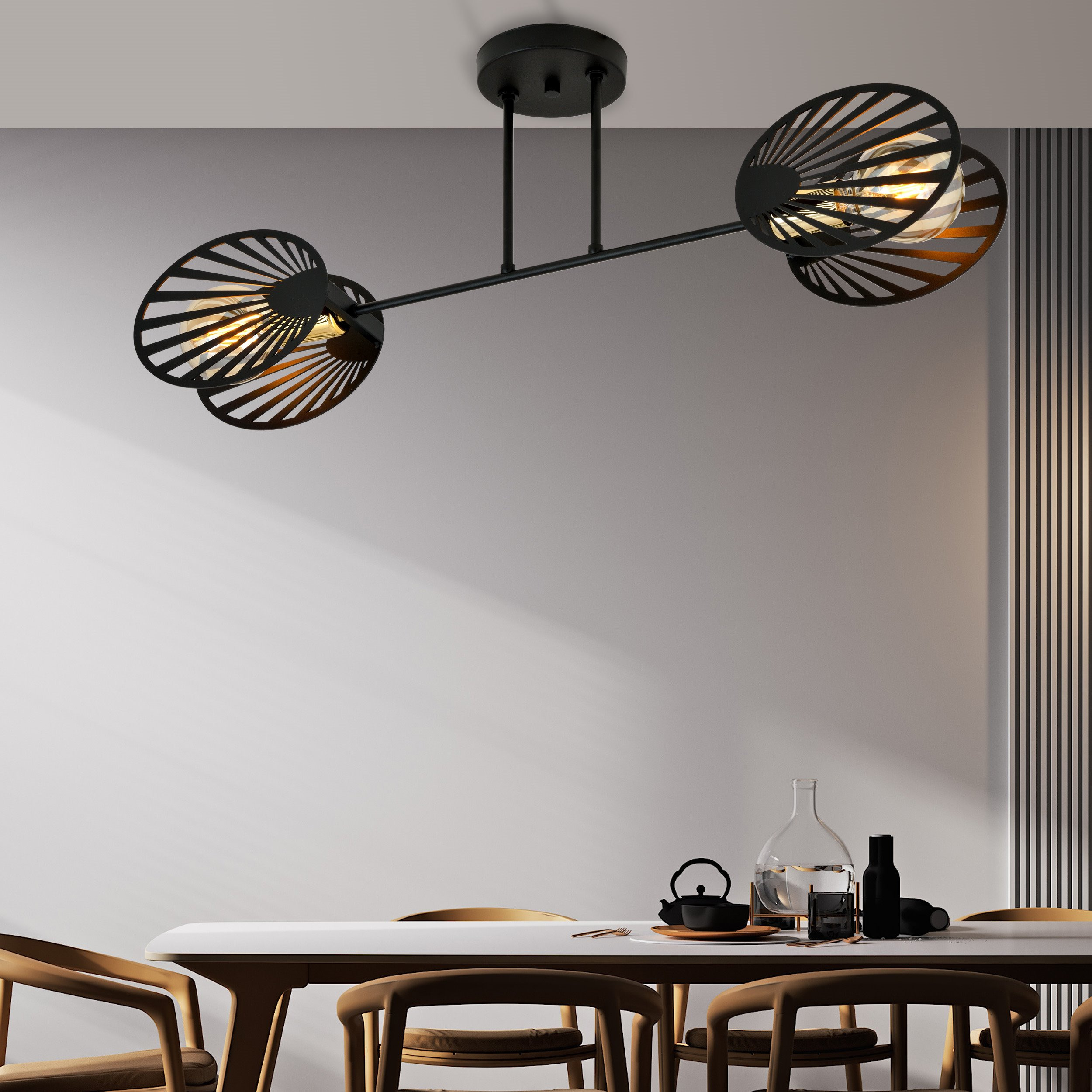 Plafonnier Talia base en métal avec abat-jour en forme de feuille au design contemporain par Emibig