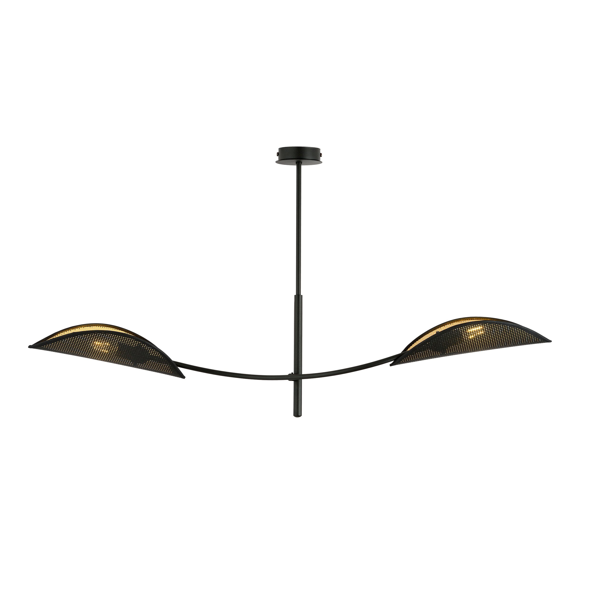 Plafonnier Lotus base en métal avec abat-jour en rotin au design contemporain par Emibig