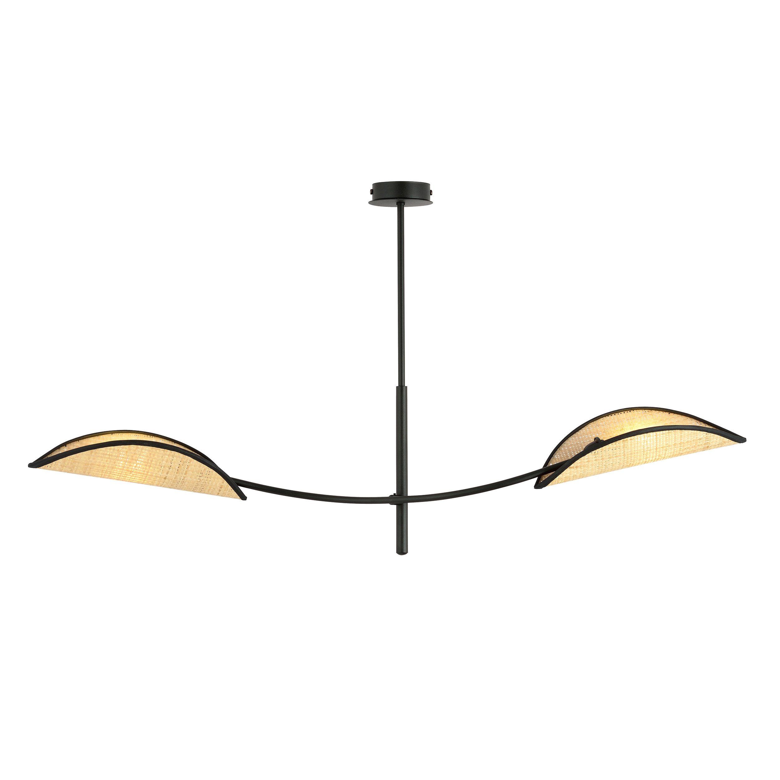 Plafonnier Lotus base en métal avec abat-jour en rotin au design contemporain par Emibig Plafonnier Lotus base en métal avec abat-jour en rotin au design contemporain par Emibig