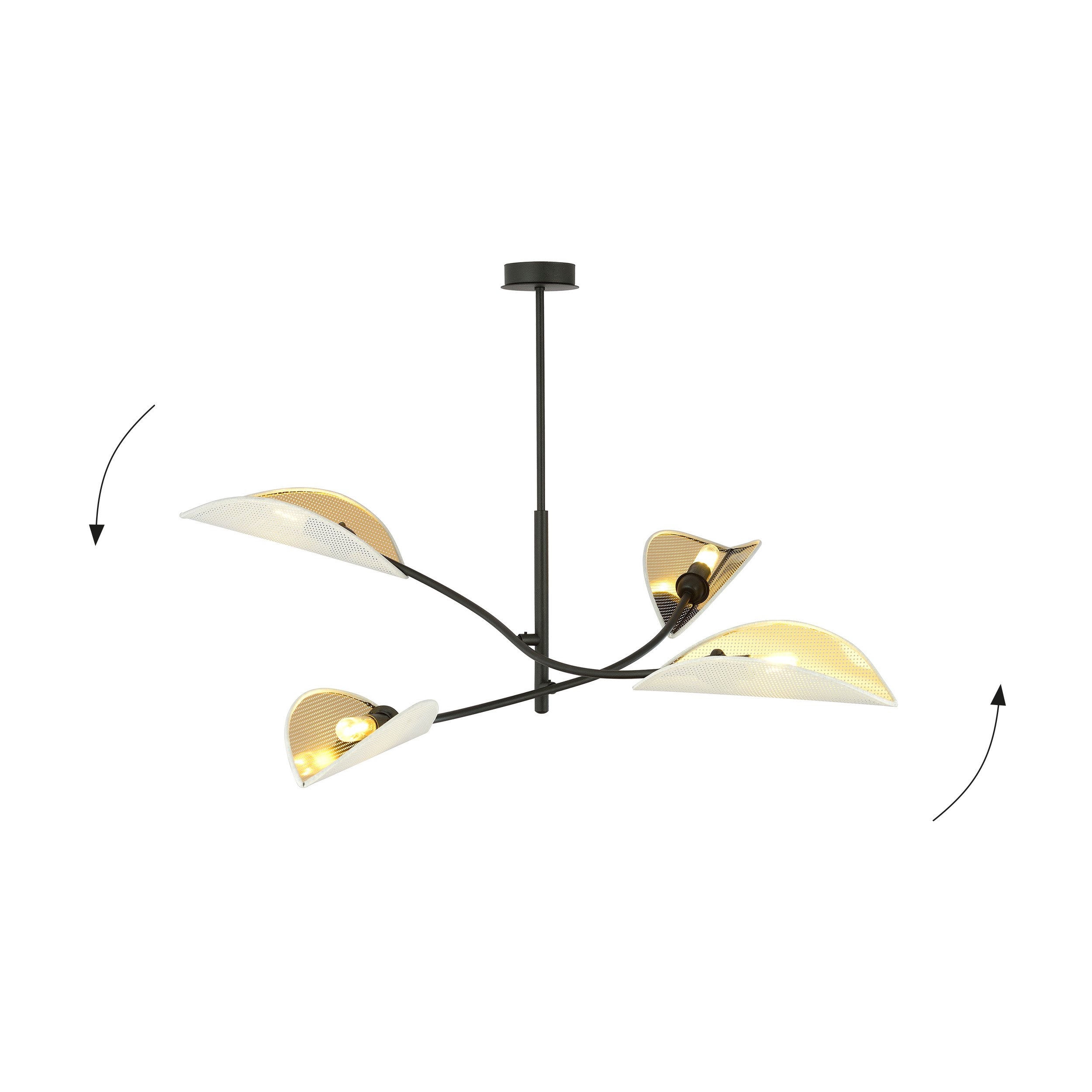Plafonnier Lotus base en métal avec abat-jour en rotin au design contemporain par Emibig Plafonnier Lotus base en métal avec abat-jour en rotin au design contemporain par Emibig