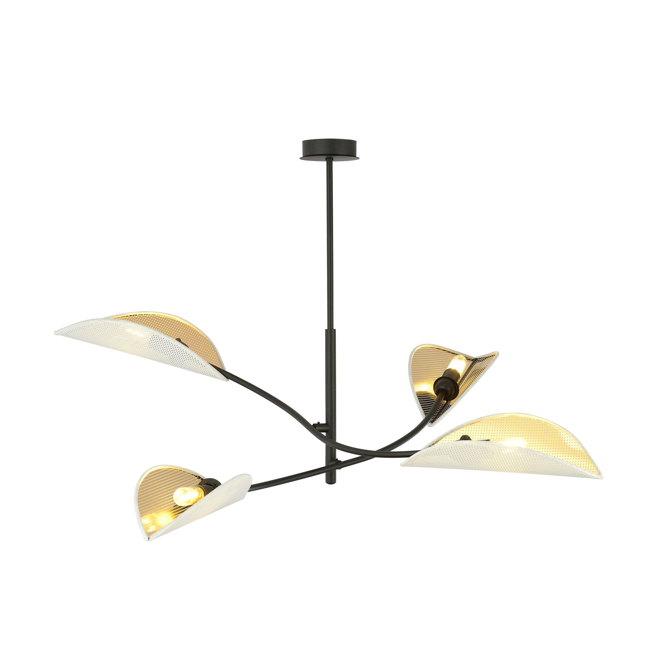 Plafonnier Lotus base en métal avec abat-jour en rotin au design contemporain par Emibig Plafonnier Lotus base en métal avec abat-jour en rotin au design contemporain par Emibig