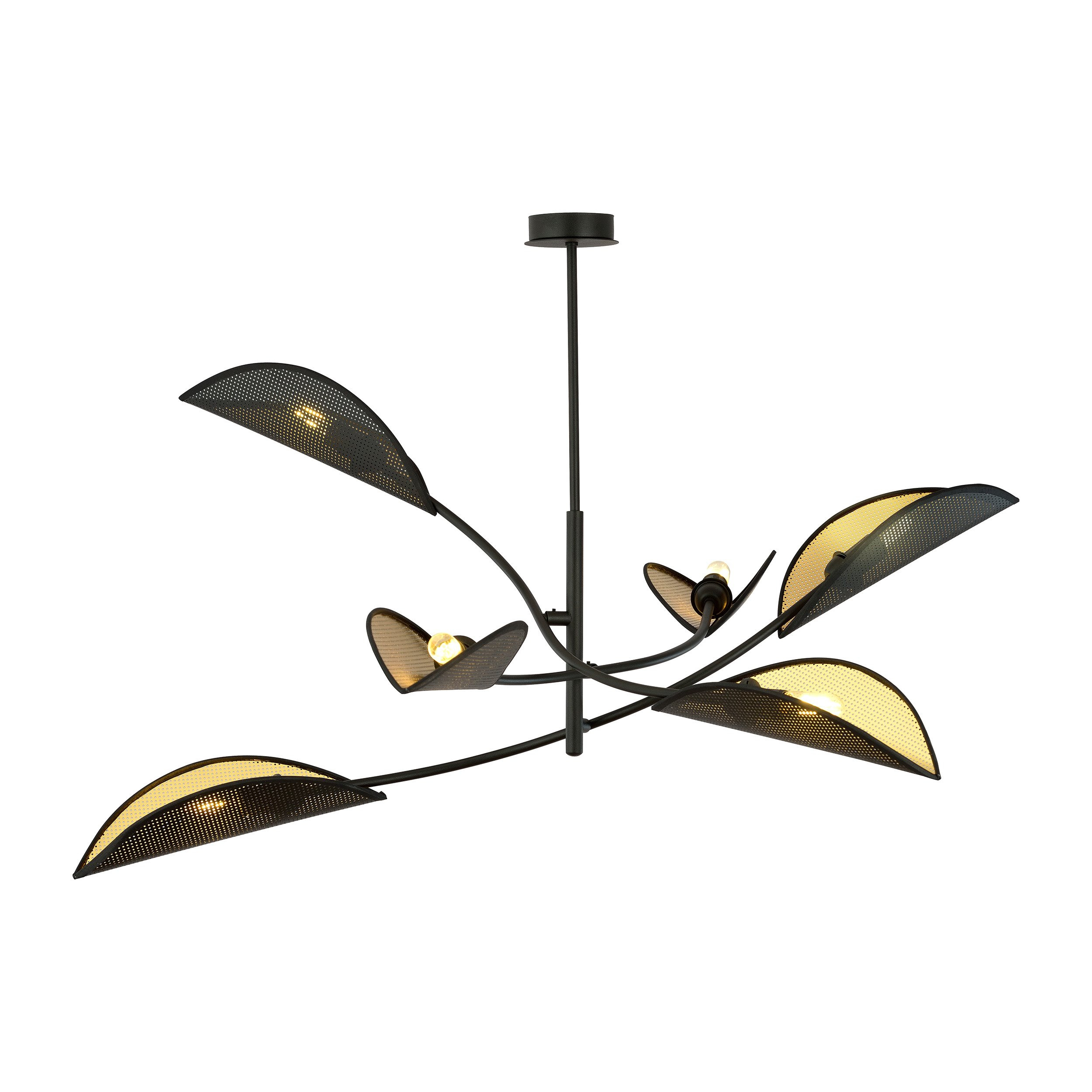 Plafonnier Lotus base en métal avec abat-jour en rotin au design contemporain par Emibig Plafonnier Lotus base en métal avec abat-jour en rotin au design contemporain par Emibig