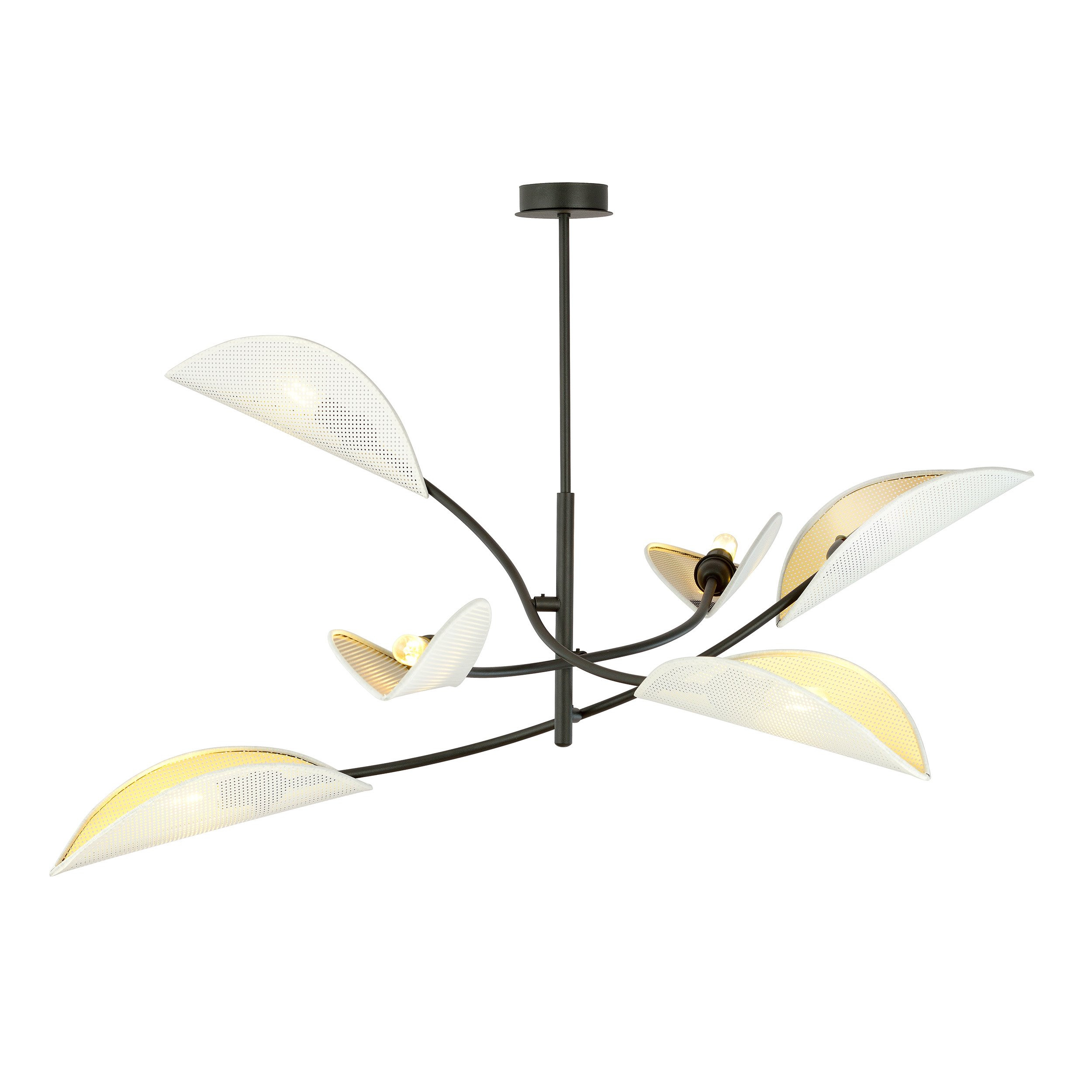 Plafonnier Lotus base en métal avec abat-jour en rotin au design contemporain par Emibig Plafonnier Lotus base en métal avec abat-jour en rotin au design contemporain par Emibig