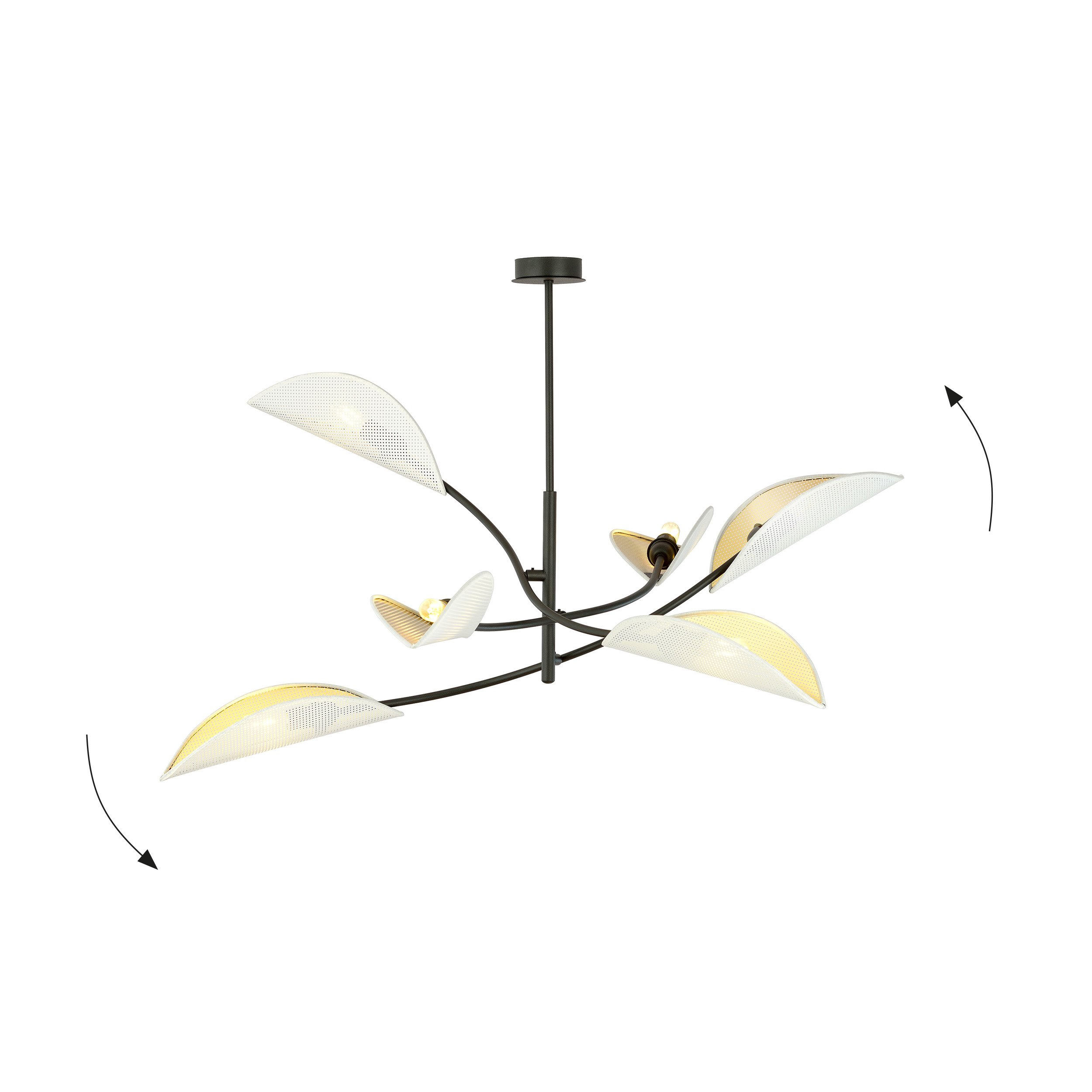 Plafonnier Lotus base en métal avec abat-jour en rotin au design contemporain par Emibig Plafonnier Lotus base en métal avec abat-jour en rotin au design contemporain par Emibig