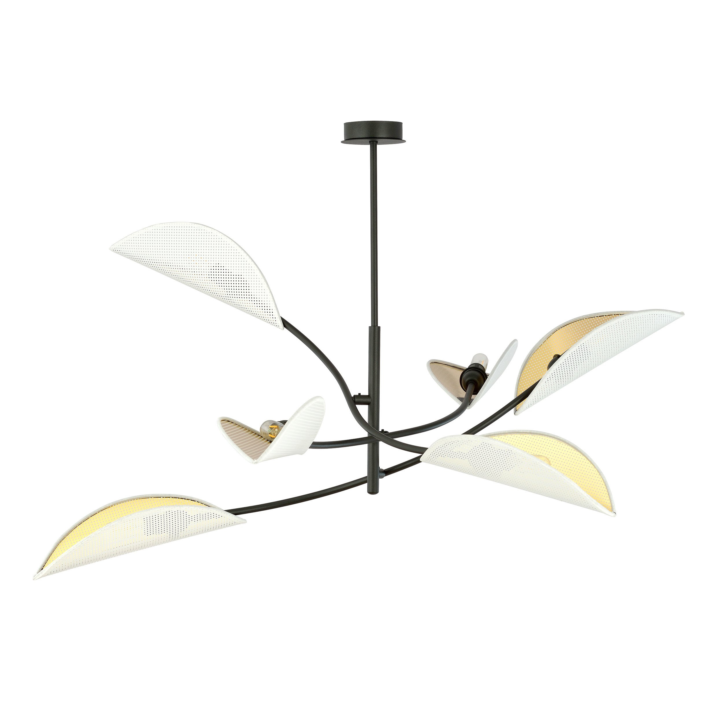 Plafonnier Lotus base en métal avec abat-jour en rotin au design contemporain par Emibig Plafonnier Lotus base en métal avec abat-jour en rotin au design contemporain par Emibig