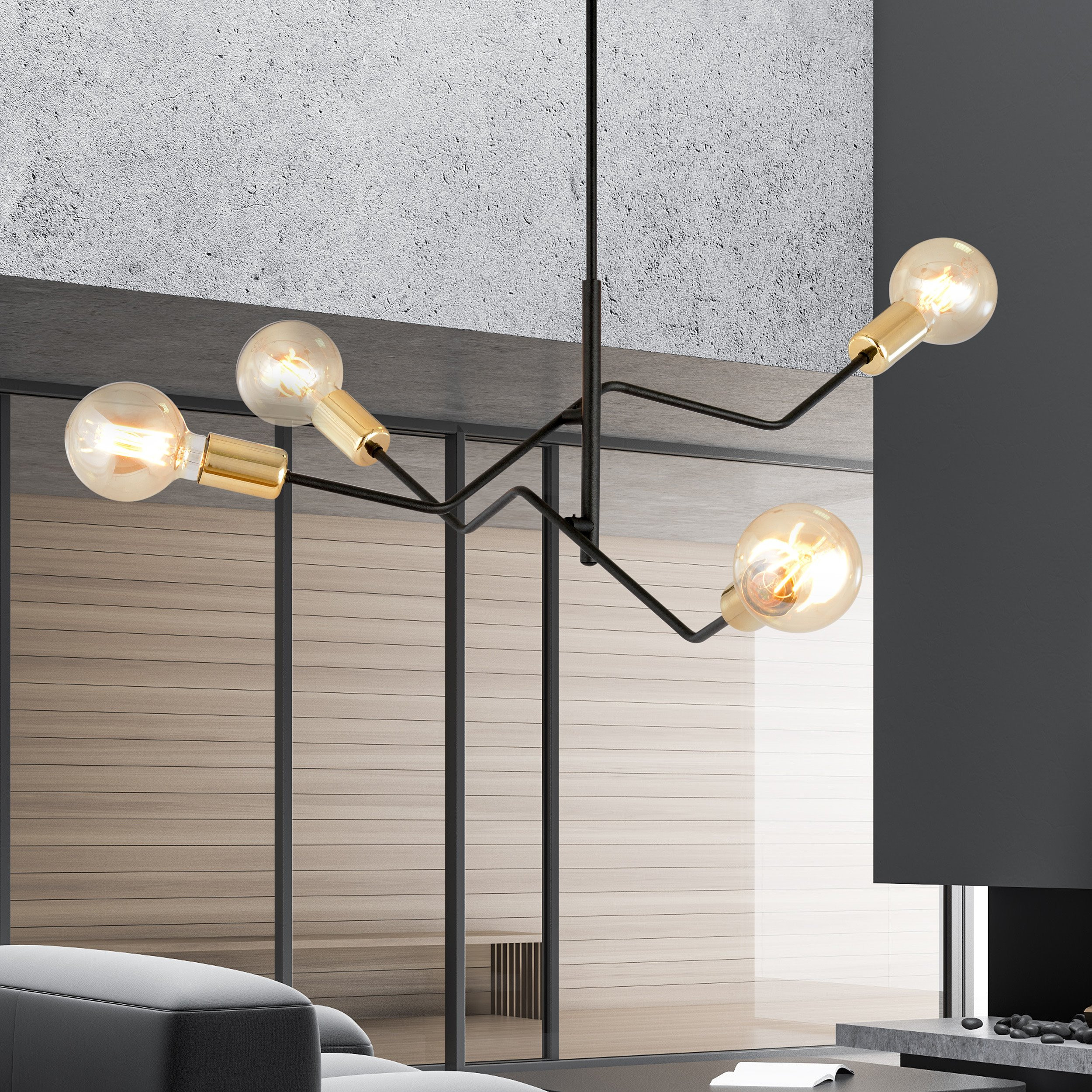 Plafonnier Bolt en métal Or et noir au design contemporain par Emibig Plafonnier Bolt en métal Or et noir au design contemporain par Emibig