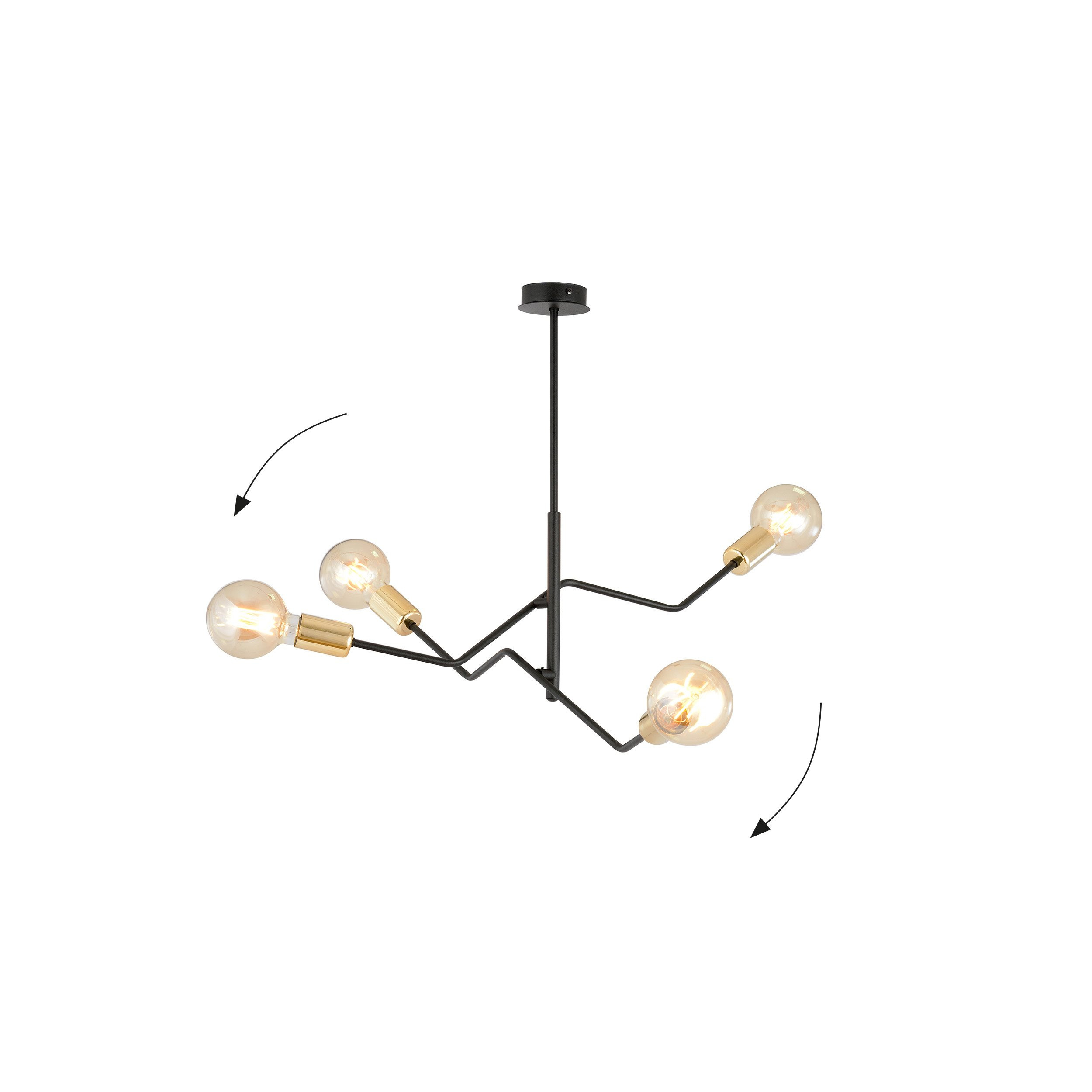 Plafonnier Bolt en métal Or et noir au design contemporain par Emibig Plafonnier Bolt en métal Or et noir au design contemporain par Emibig