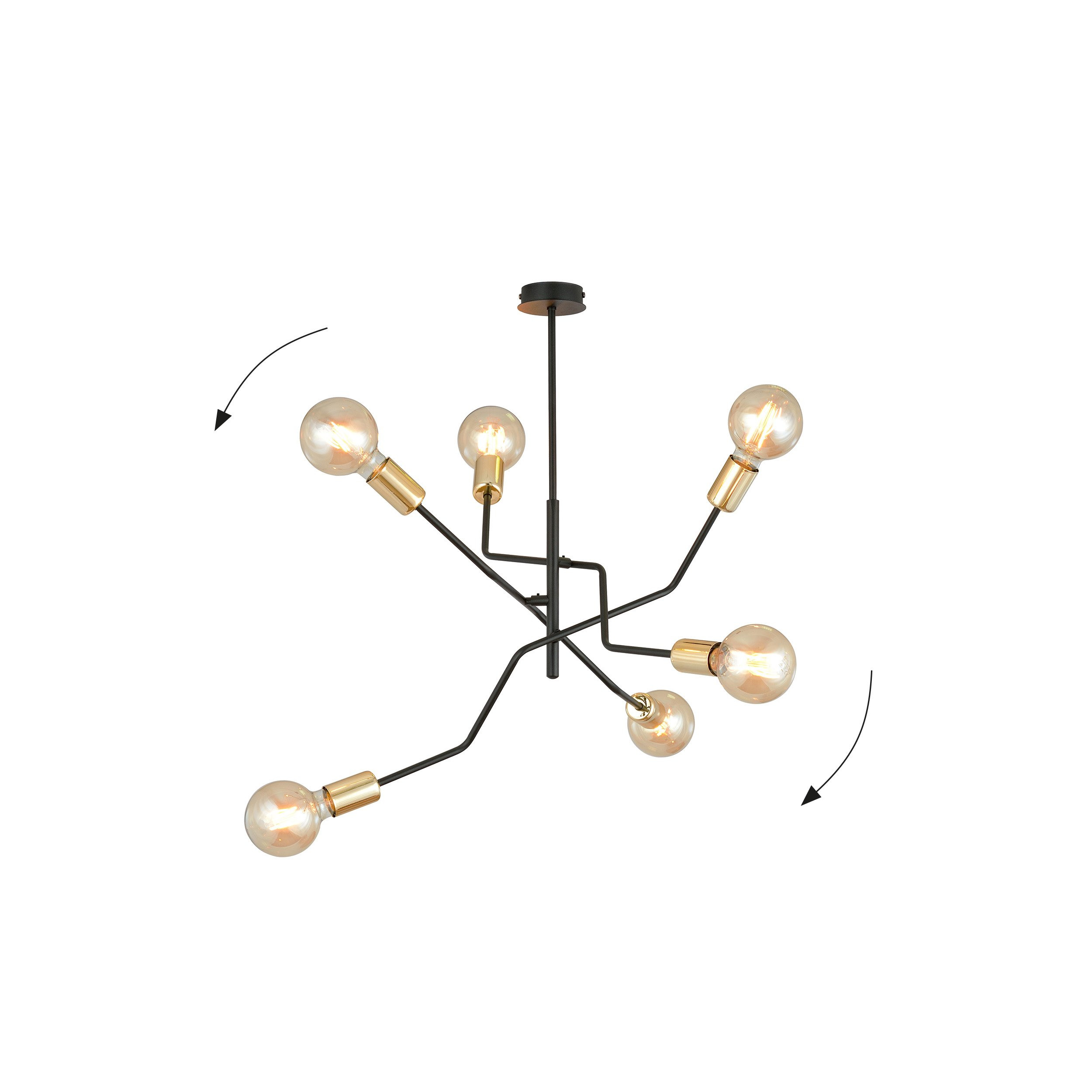 Plafonnier Bolt en métal Or et noir au design contemporain par Emibig Plafonnier Bolt en métal Or et noir au design contemporain par Emibig