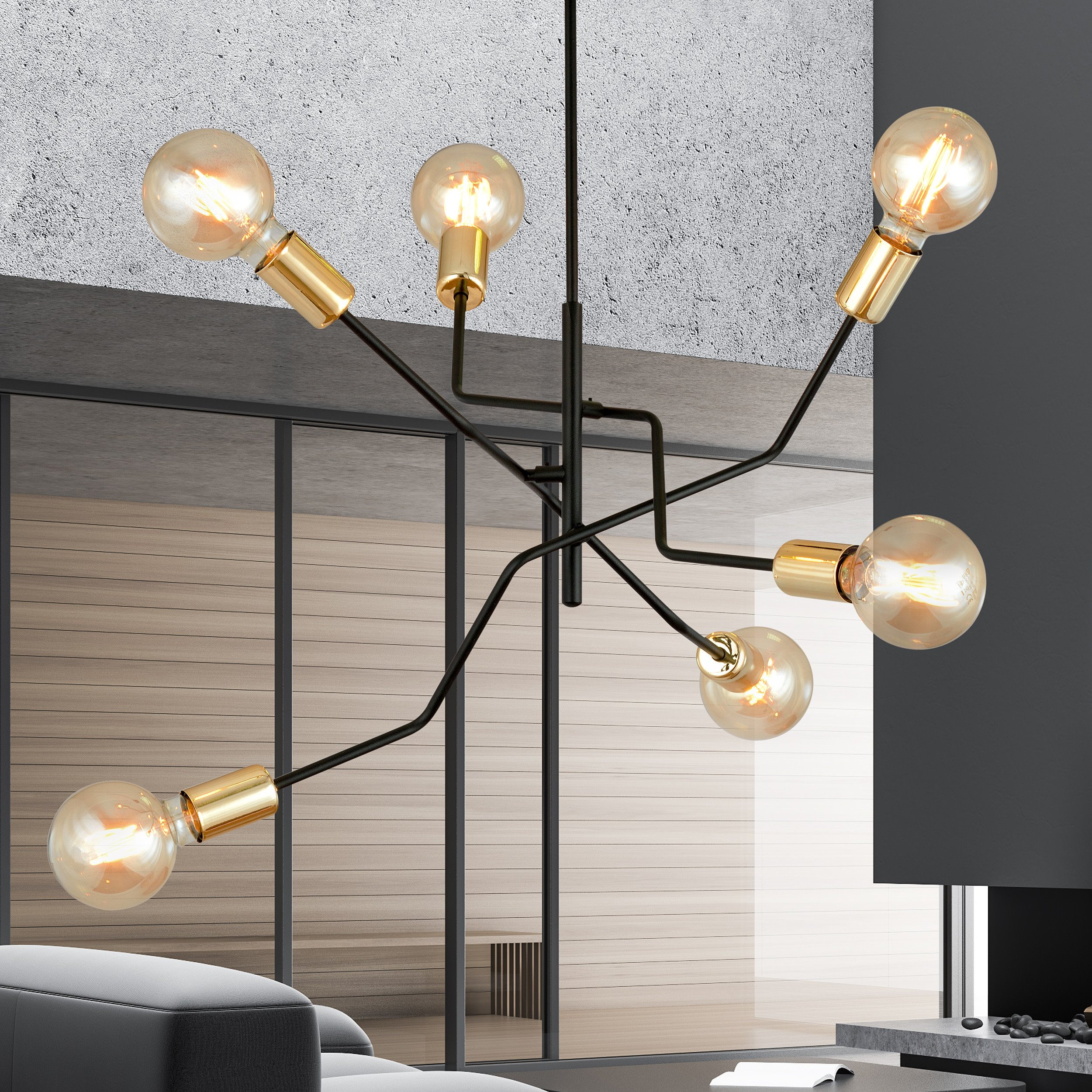 Plafonnier Bolt en métal Or et noir au design contemporain par Emibig Plafonnier Bolt en métal Or et noir au design contemporain par Emibig