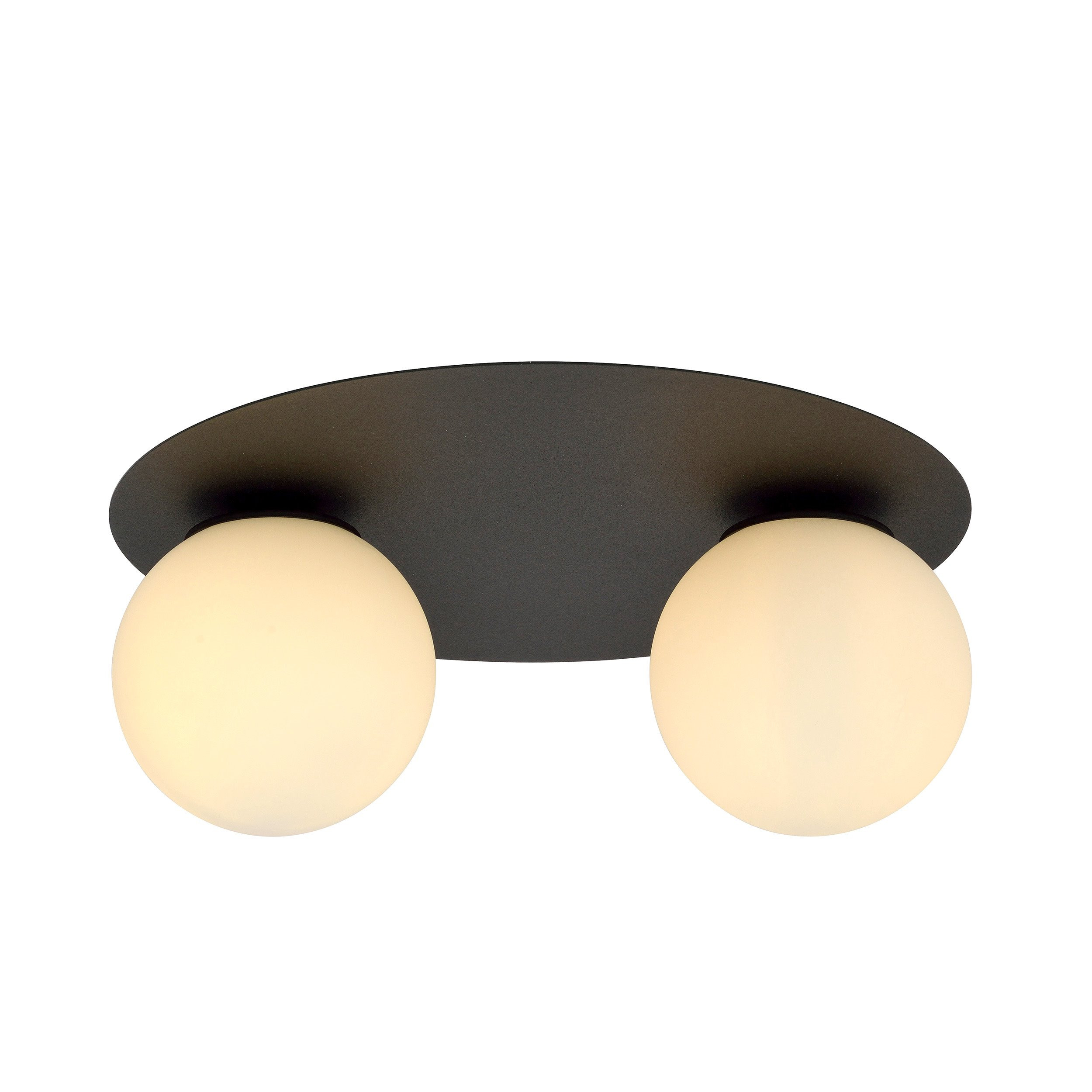 Plafonnier Solar base en métal circulaire avec abat-jour en boule de verre au design contemporain par Emibig Plafonnier Solar base en métal circulaire avec abat-jour en boule de verre au design contemporain par Emibig