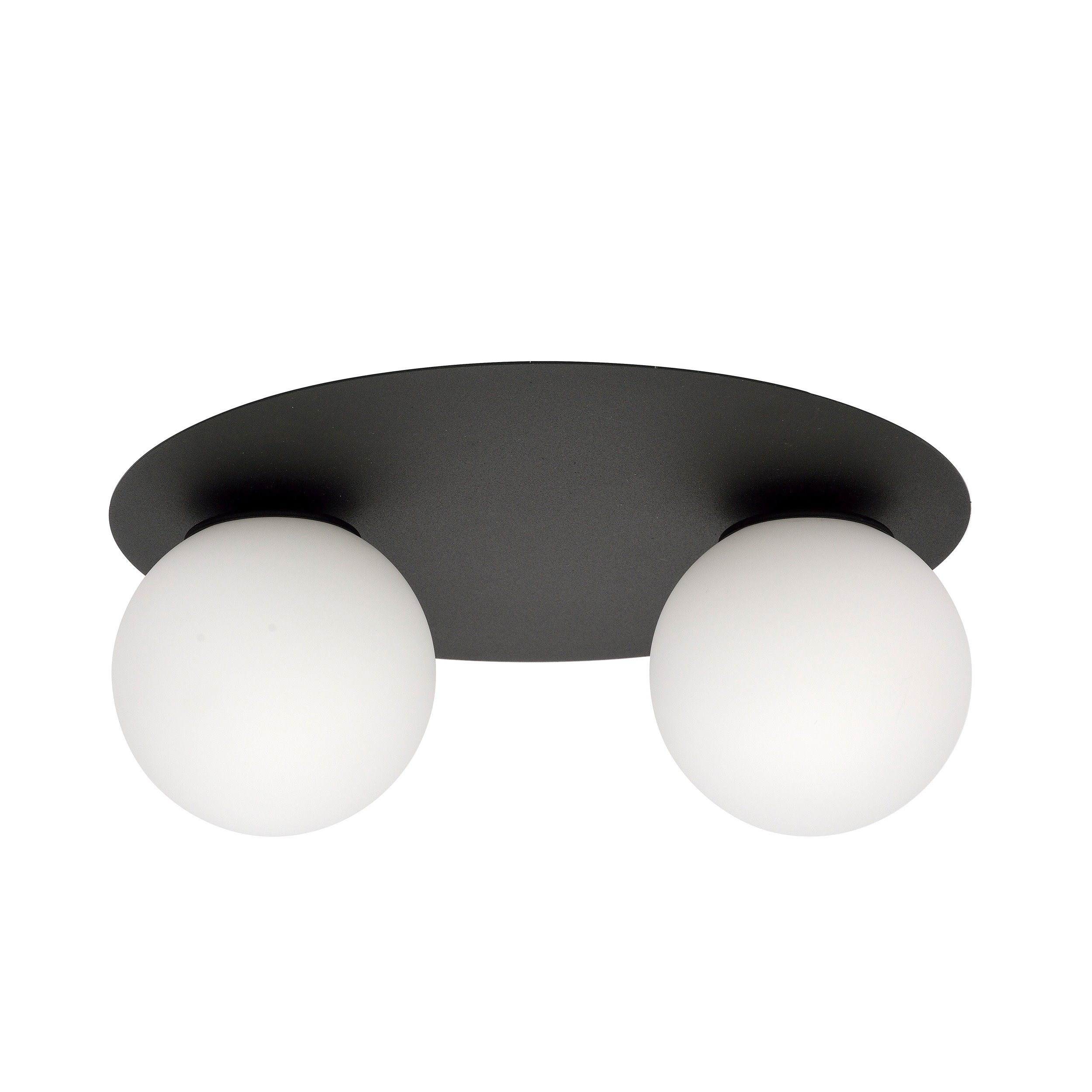 Plafonnier Solar base en métal circulaire avec abat-jour en boule de verre au design contemporain par Emibig Plafonnier Solar base en métal circulaire avec abat-jour en boule de verre au design contemporain par Emibig