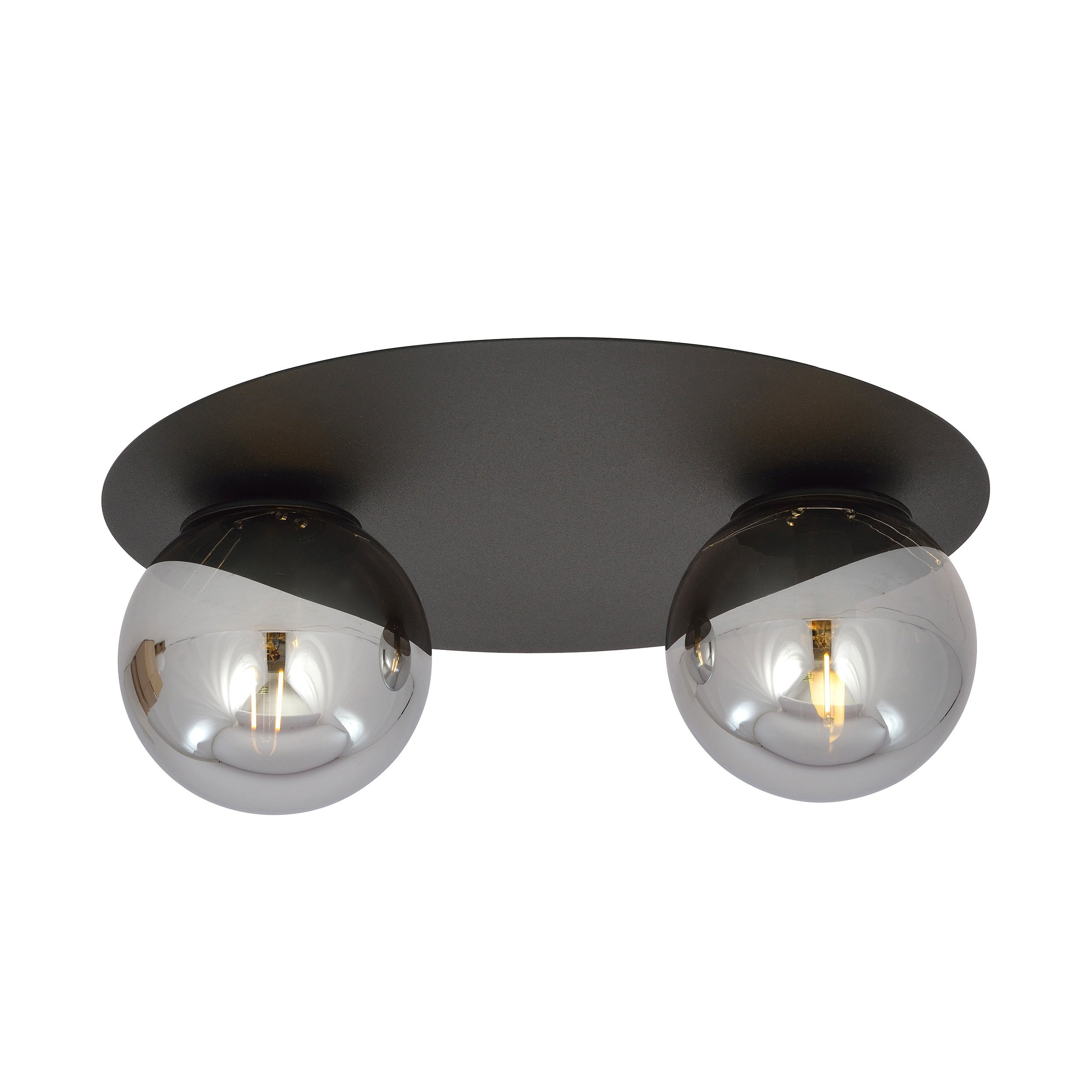 Plafonnier Solar base en métal circulaire avec abat-jour en boule de verre au design contemporain par Emibig Plafonnier Solar base en métal circulaire avec abat-jour en boule de verre au design contemporain par Emibig