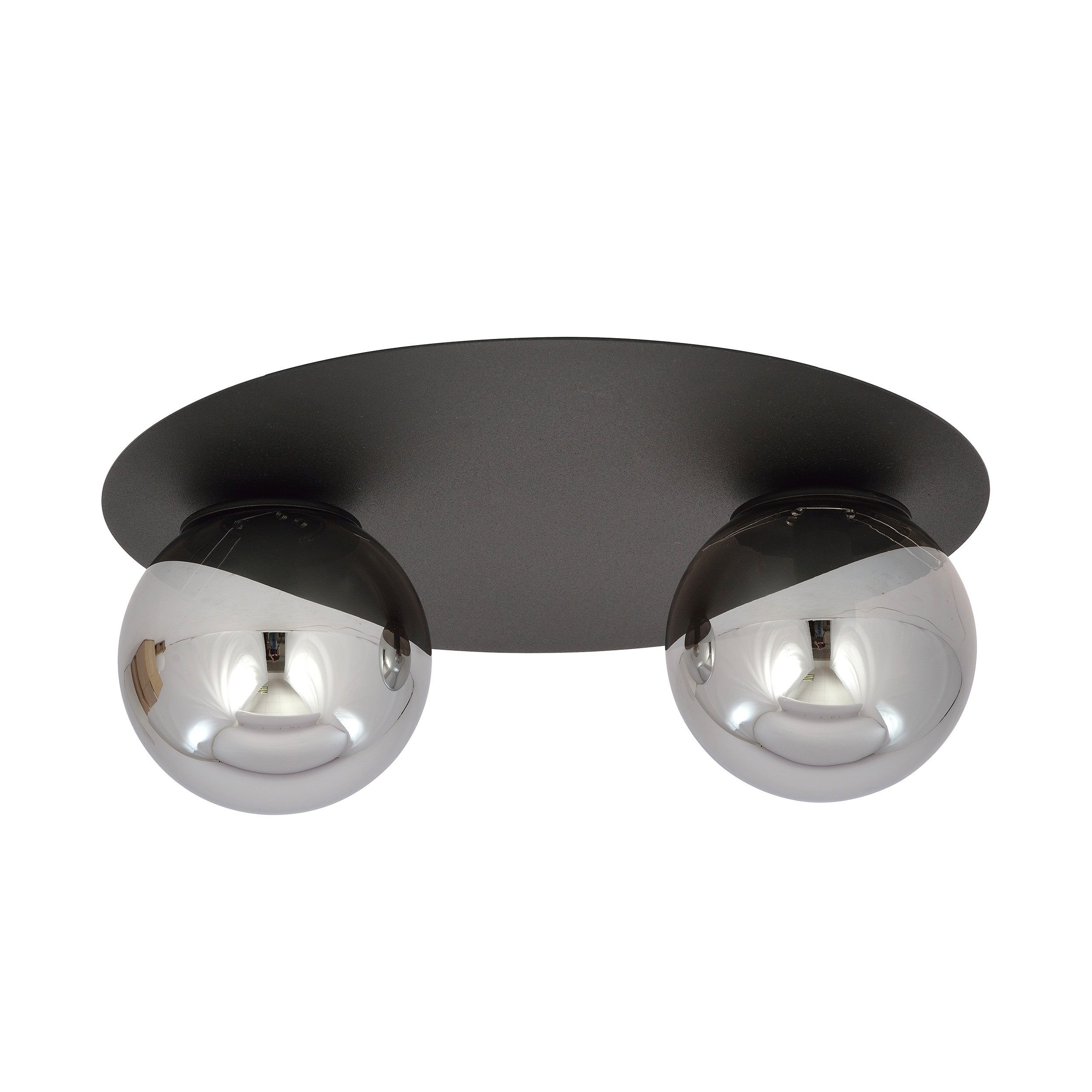 Plafonnier Solar base en métal circulaire avec abat-jour en boule de verre au design contemporain par Emibig Plafonnier Solar base en métal circulaire avec abat-jour en boule de verre au design contemporain par Emibig