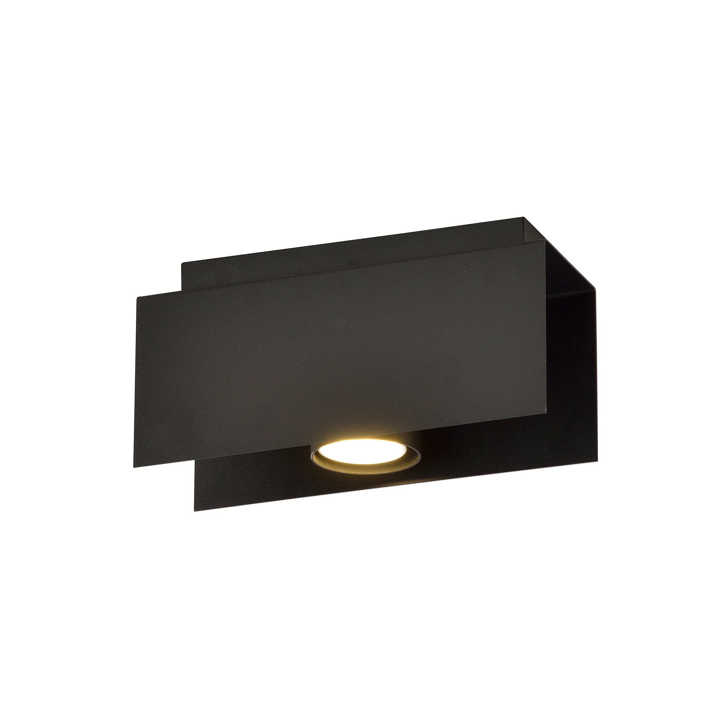 Plafonnier Kenno base en métal rectangle noir au design contemporain par Emibig