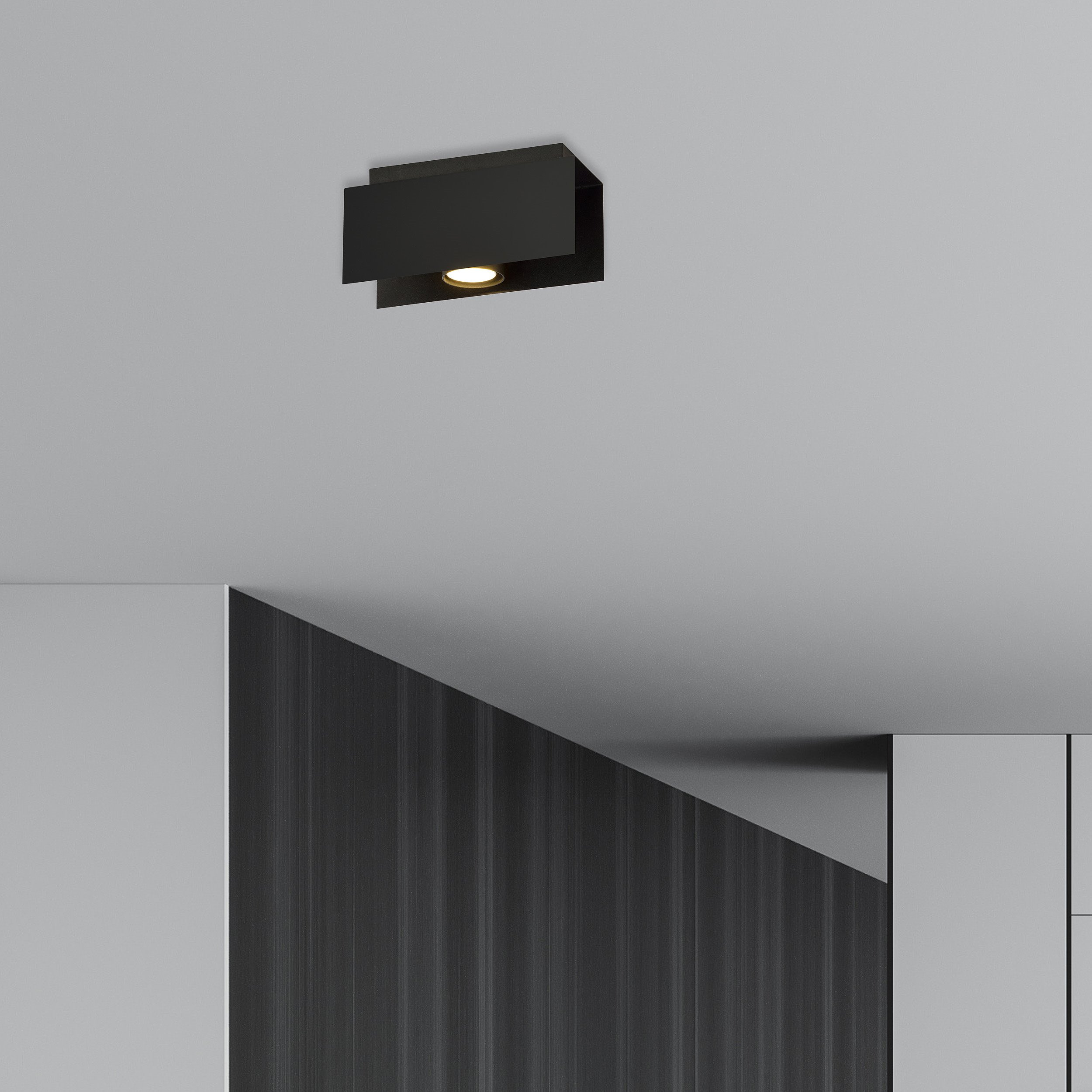 Plafonnier Kenno base en métal rectangle noir au design contemporain par Emibig Plafonnier Kenno base en métal rectangle noir au design contemporain par Emibig