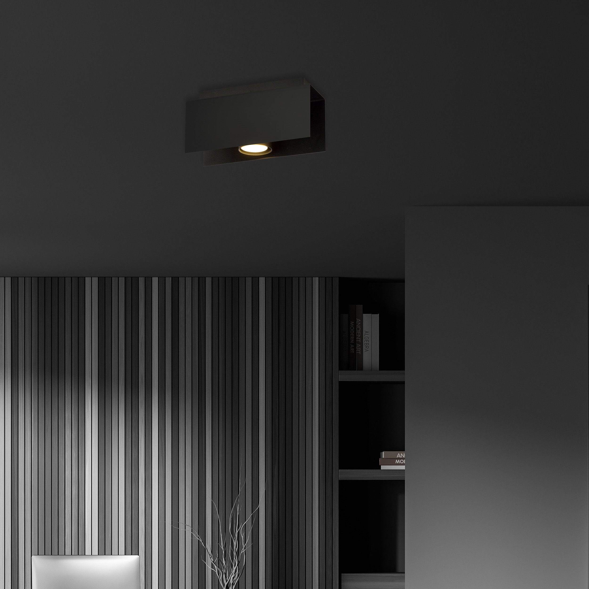 Plafonnier Kenno base en métal rectangle noir au design contemporain par Emibig Plafonnier Kenno base en métal rectangle noir au design contemporain par Emibig