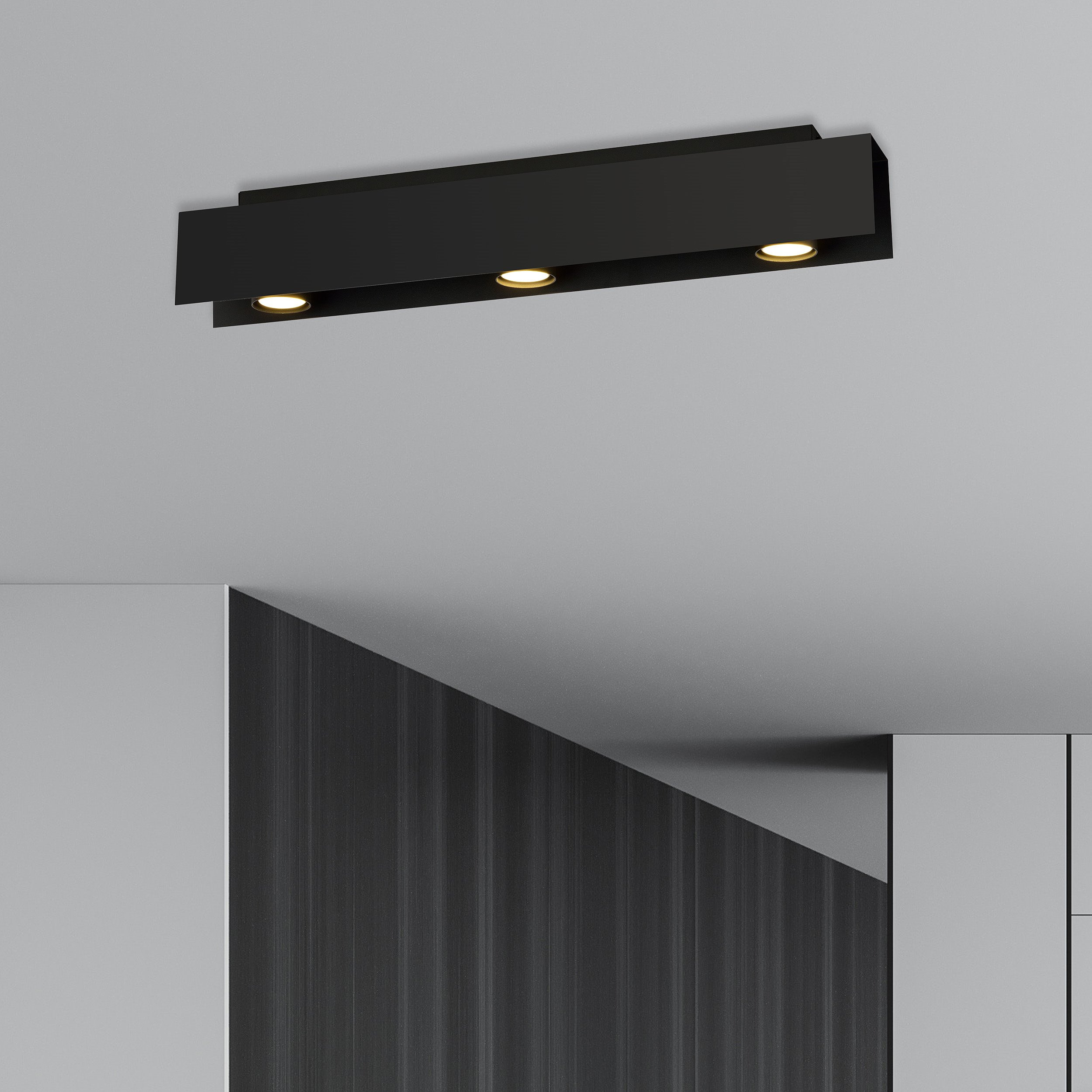 Plafonnier Kenno base en métal rectangle noir au design contemporain par Emibig Plafonnier Kenno base en métal rectangle noir au design contemporain par Emibig