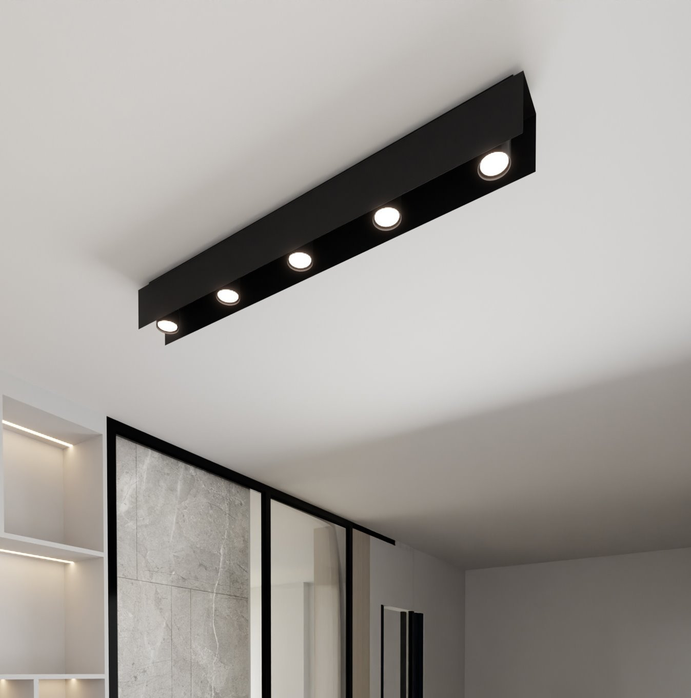 Plafonnier Kenno base en métal rectangle noir au design contemporain par Emibig Plafonnier Kenno base en métal rectangle noir au design contemporain par Emibig