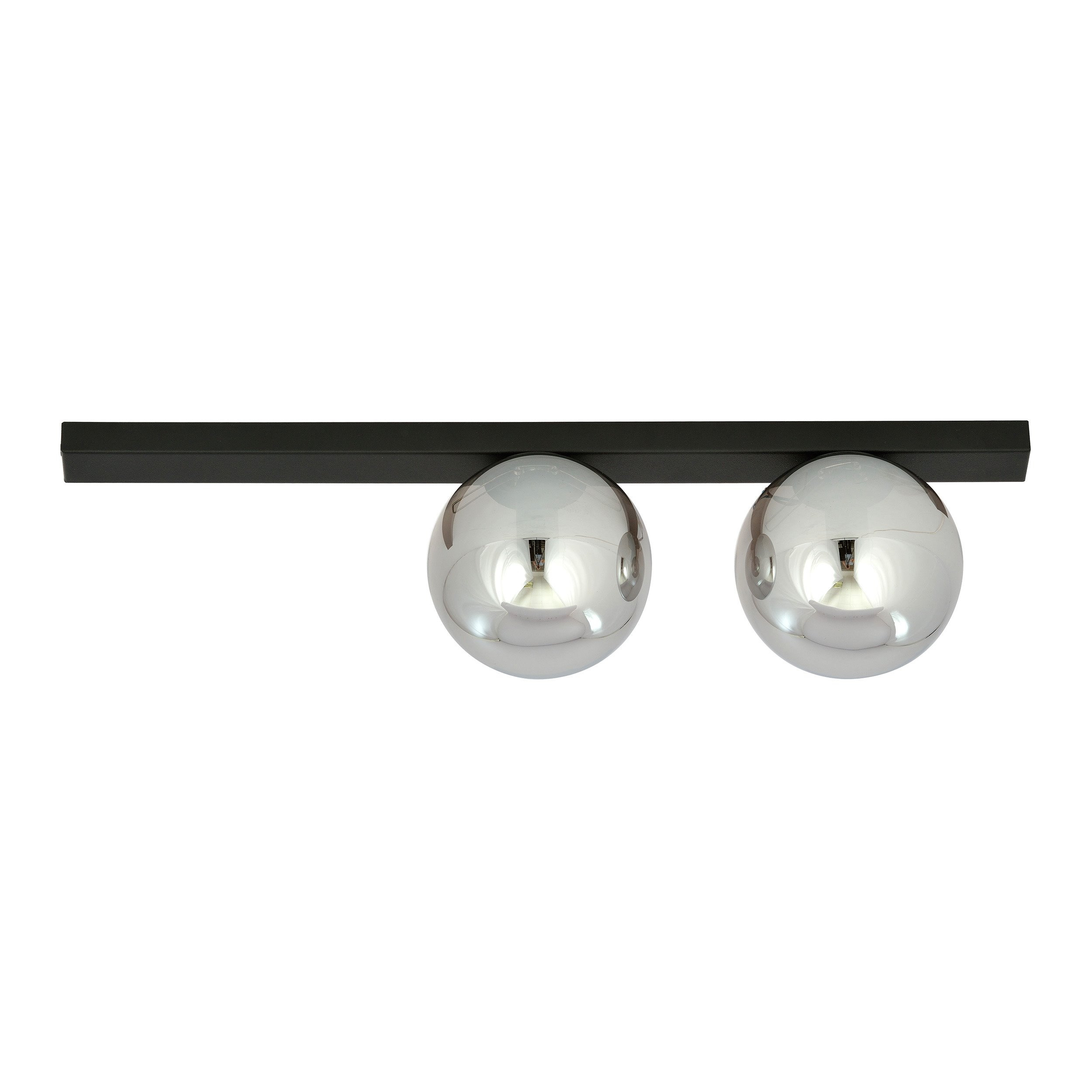 Plafonnier Fit base en métal rectangle noire avec abat-jour en boule de verre au design contemporain par Emibig Plafonnier Fit base en métal rectangle noire avec abat-jour en boule de verre au design contemporain par Emibig