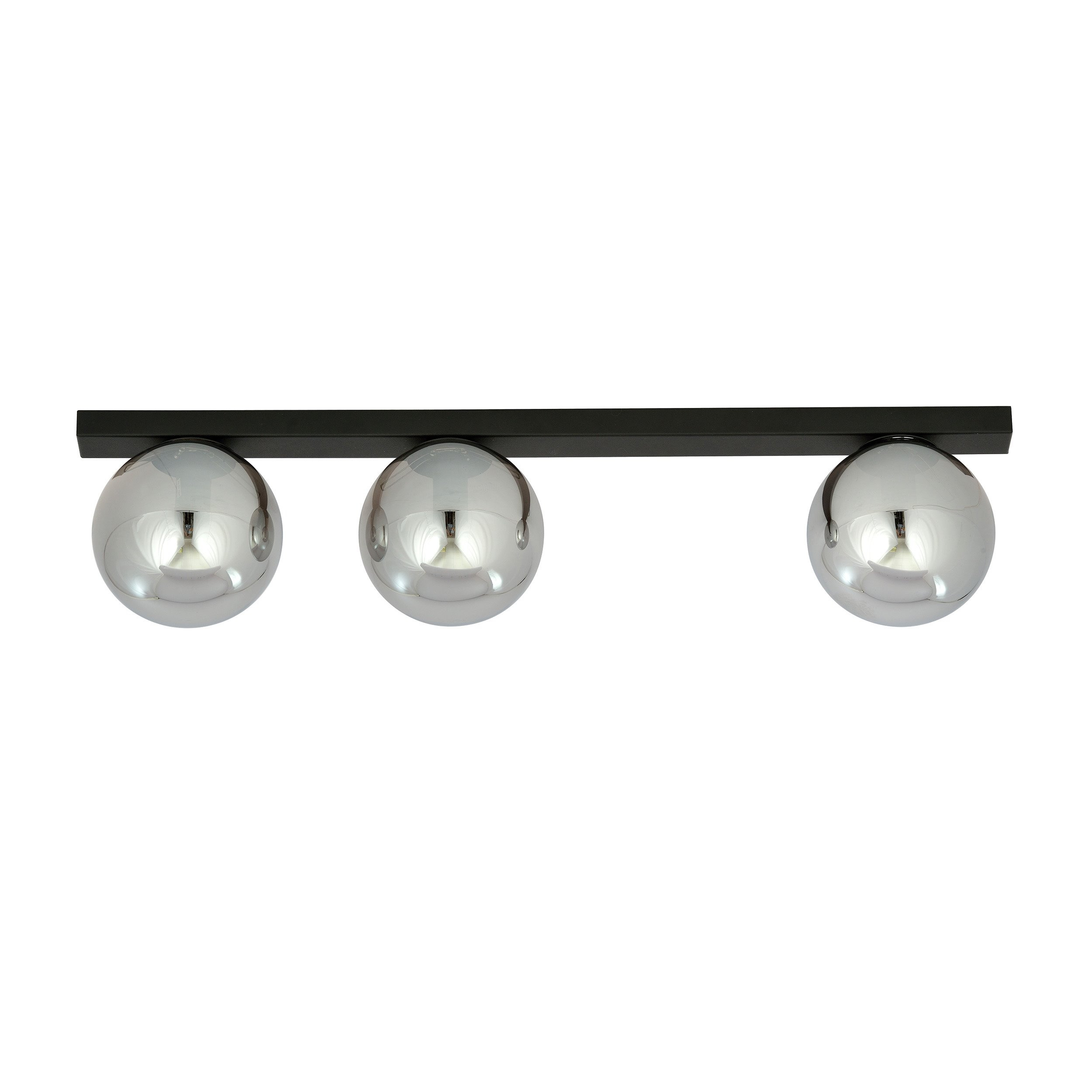 Plafonnier Fit base en métal rectangle noire avec abat-jour en boule de verre au design contemporain par Emibig Plafonnier Fit base en métal rectangle noire avec abat-jour en boule de verre au design contemporain par Emibig