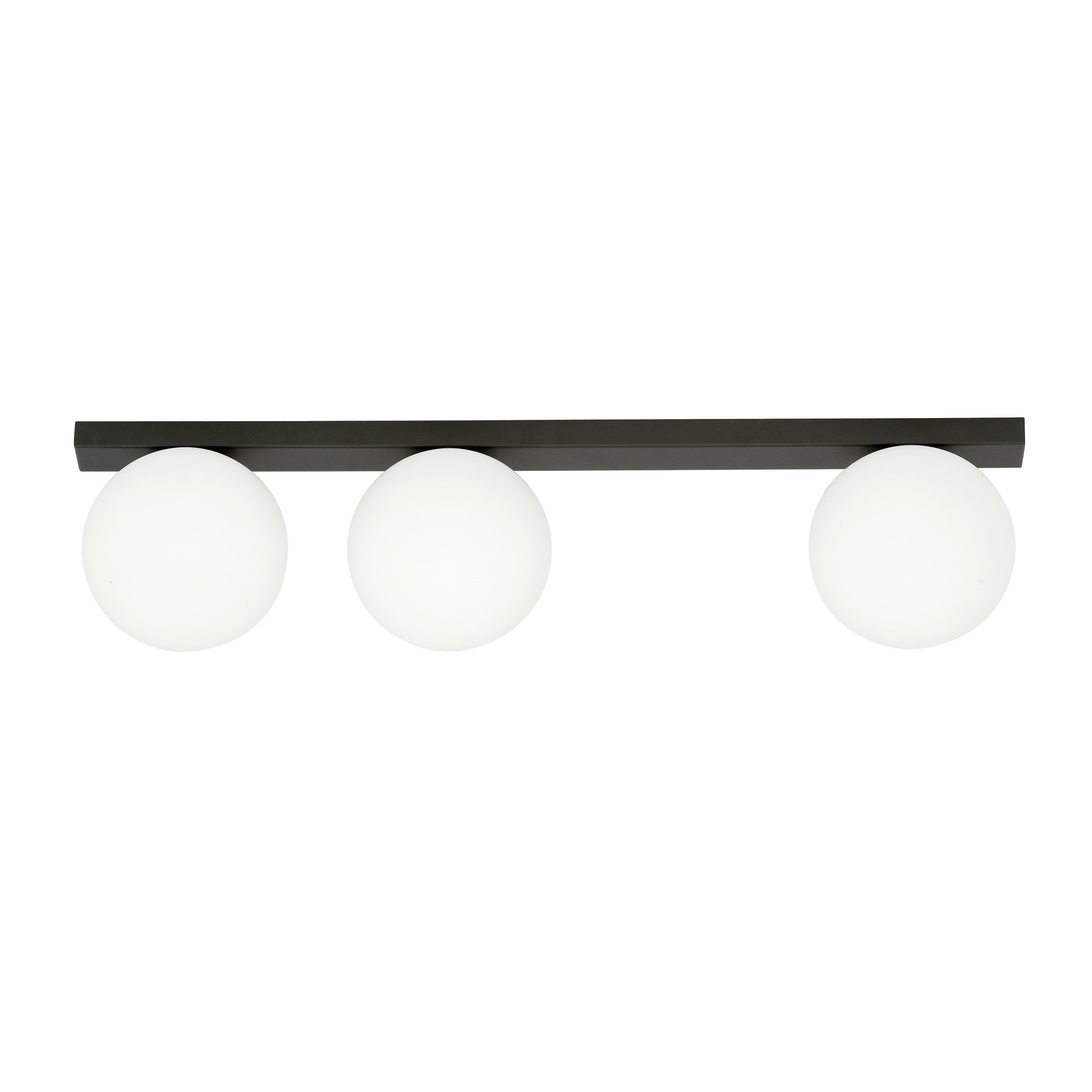 Plafonnier Fit base en métal rectangle noire avec abat-jour en boule de verre au design contemporain par Emibig Plafonnier Fit base en métal rectangle noire avec abat-jour en boule de verre au design contemporain par Emibig