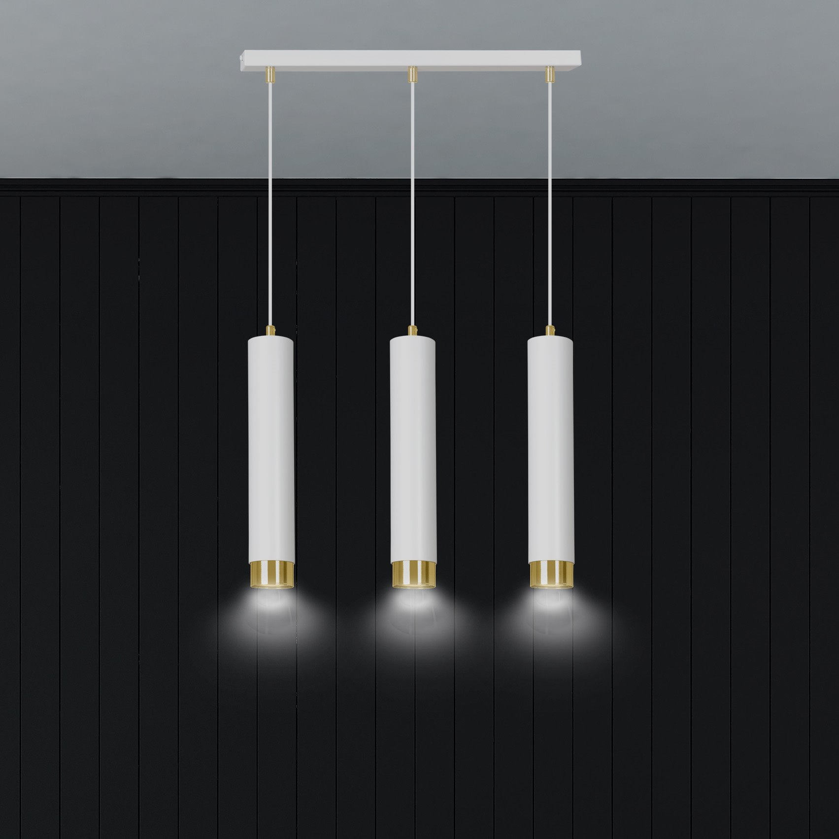 Suspension Kibo base en métal avec abat-jour en tube au design contemporain par Emibig Suspension Kibo base en métal avec abat-jour en tube au design contemporain par Emibig