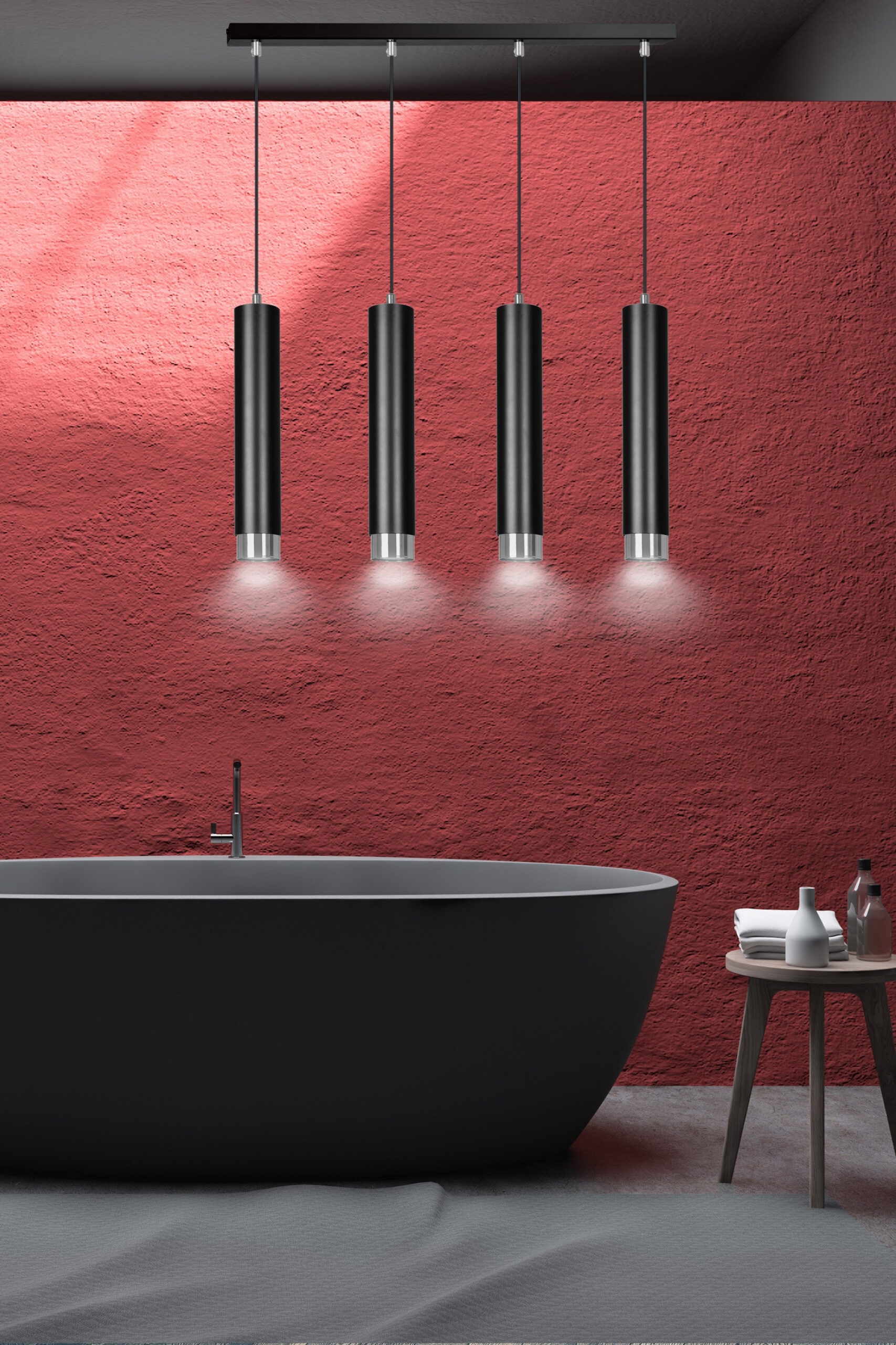 Suspension Kibo base en métal avec abat-jour en tube au design contemporain par Emibig Suspension Kibo base en métal avec abat-jour en tube au design contemporain par Emibig