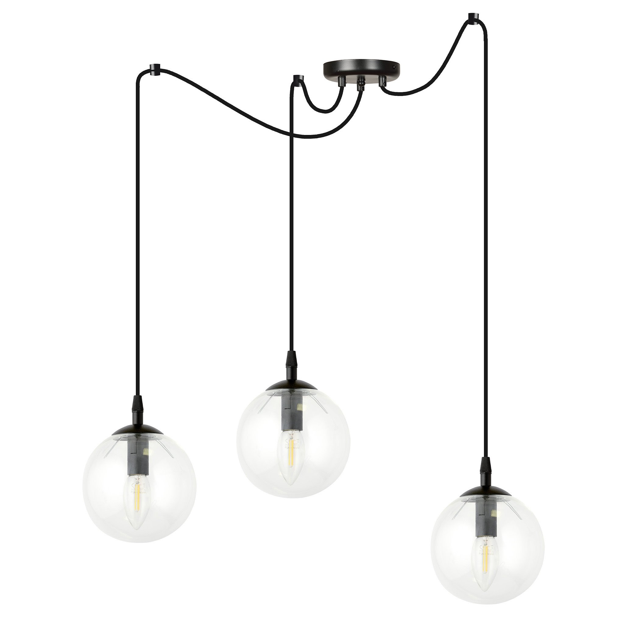 Suspension Gigi en forme d'araignée avec abat-jour en boule de verre au design contemporain par Emibig Suspension Gigi en forme d'araignée avec abat-jour en boule de verre au design contemporain par Emibig