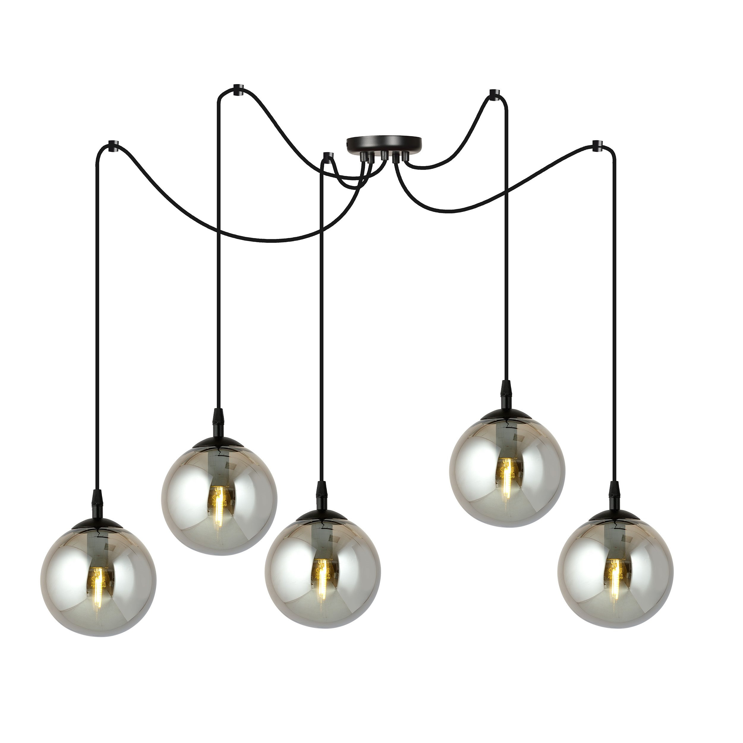 Suspension Gigi en forme d'araignée avec abat-jour en boule de verre au design contemporain par Emibig Suspension Gigi en forme d'araignée avec abat-jour en boule de verre au design contemporain par Emibig