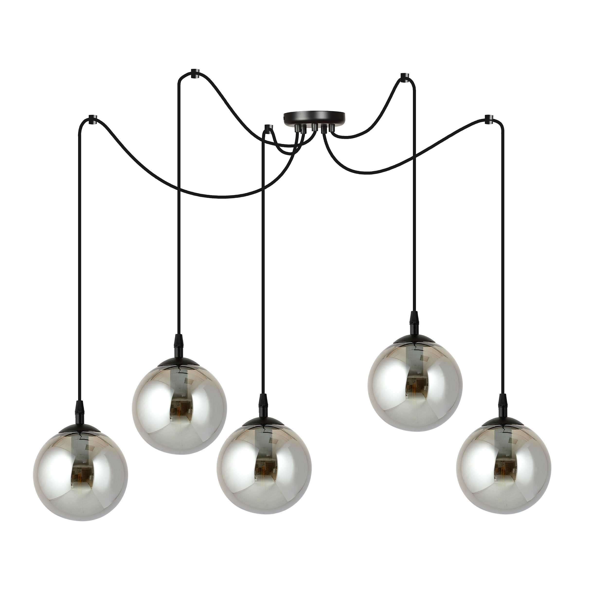 Suspension Gigi en forme d'araignée avec abat-jour en boule de verre au design contemporain par Emibig Suspension Gigi en forme d'araignée avec abat-jour en boule de verre au design contemporain par Emibig