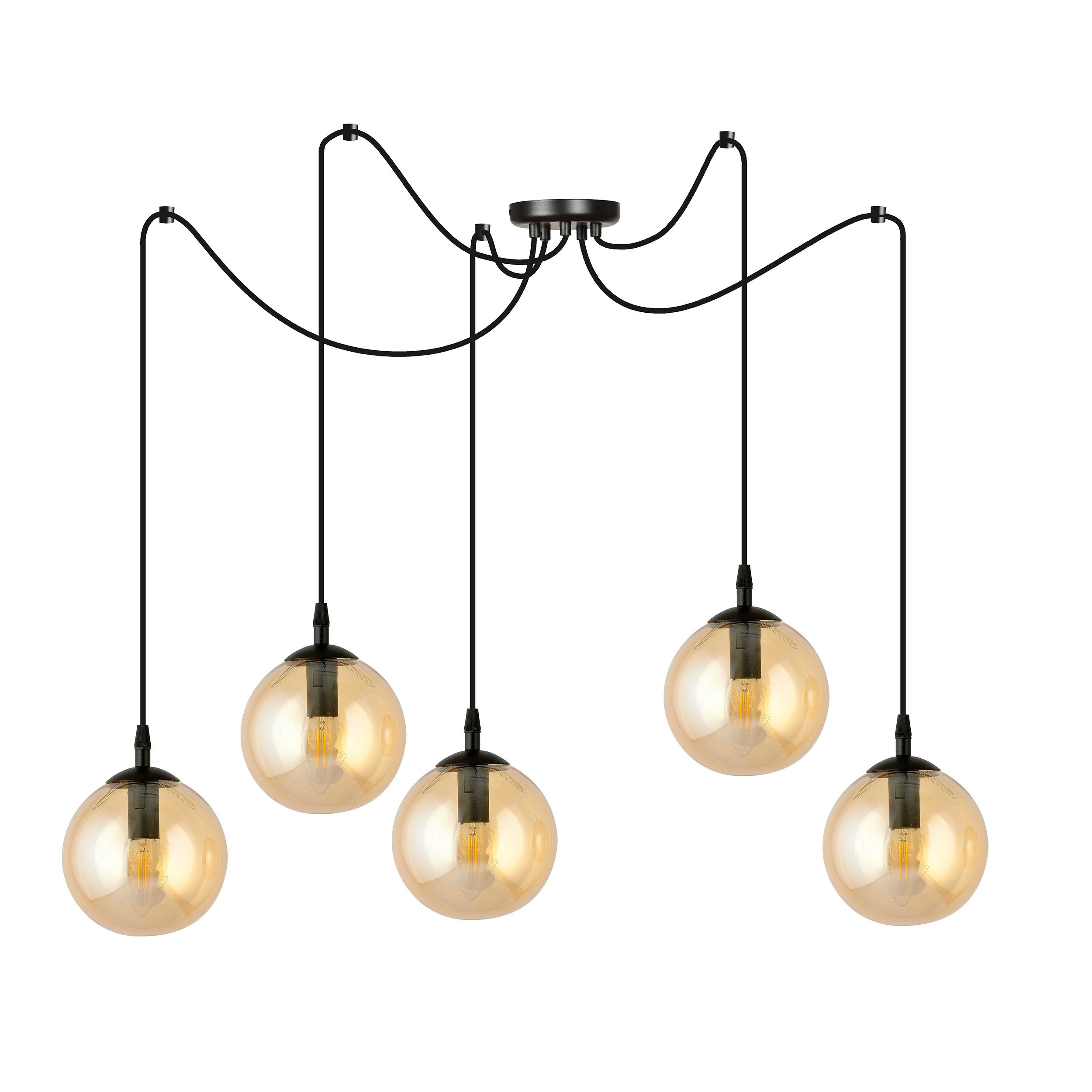 Suspension Gigi en forme d'araignée avec abat-jour en boule de verre au design contemporain par Emibig Suspension Gigi en forme d'araignée avec abat-jour en boule de verre au design contemporain par Emibig