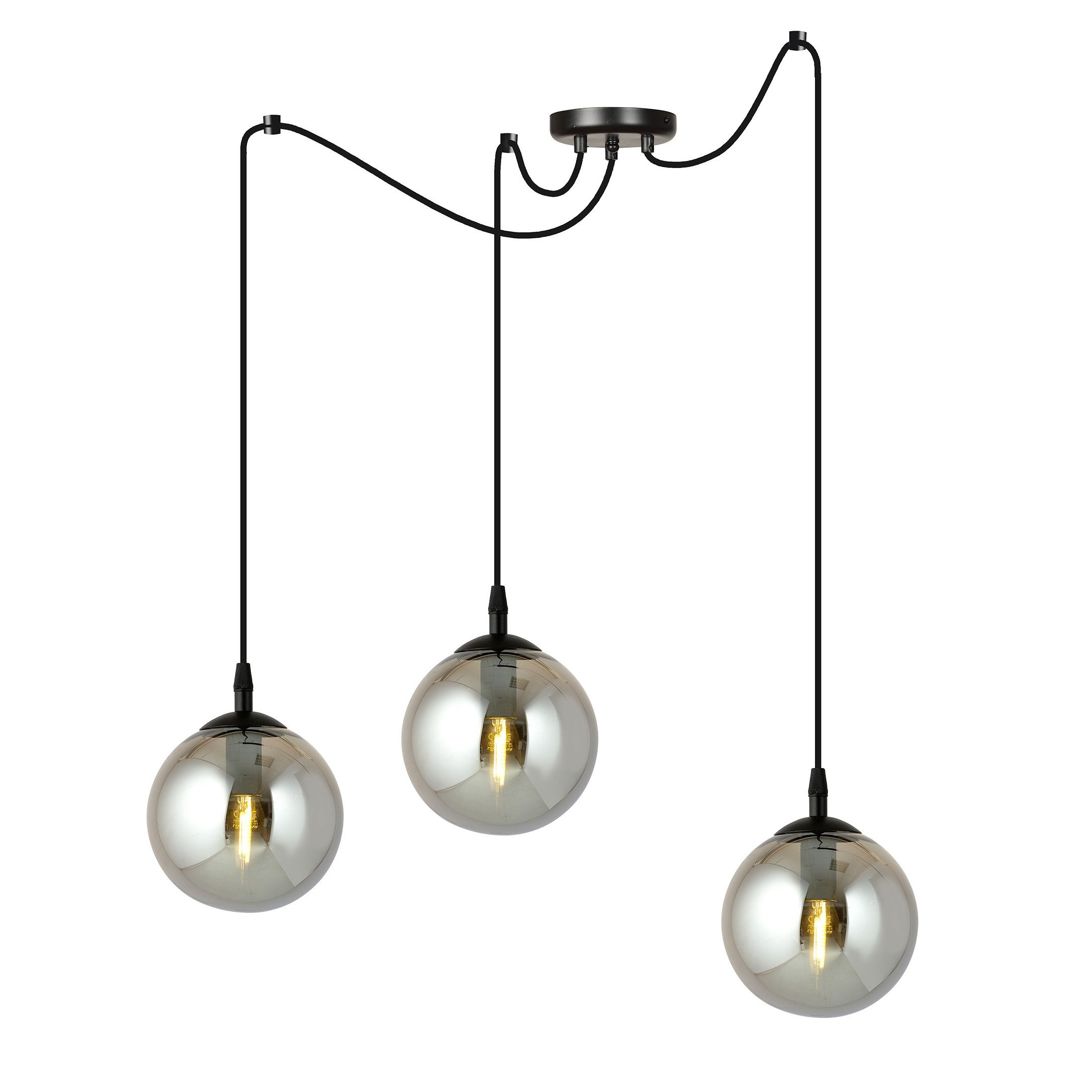 Suspension Gigi en forme d'araignée avec abat-jour en boule de verre au design contemporain par Emibig Suspension Gigi en forme d'araignée avec abat-jour en boule de verre au design contemporain par Emibig
