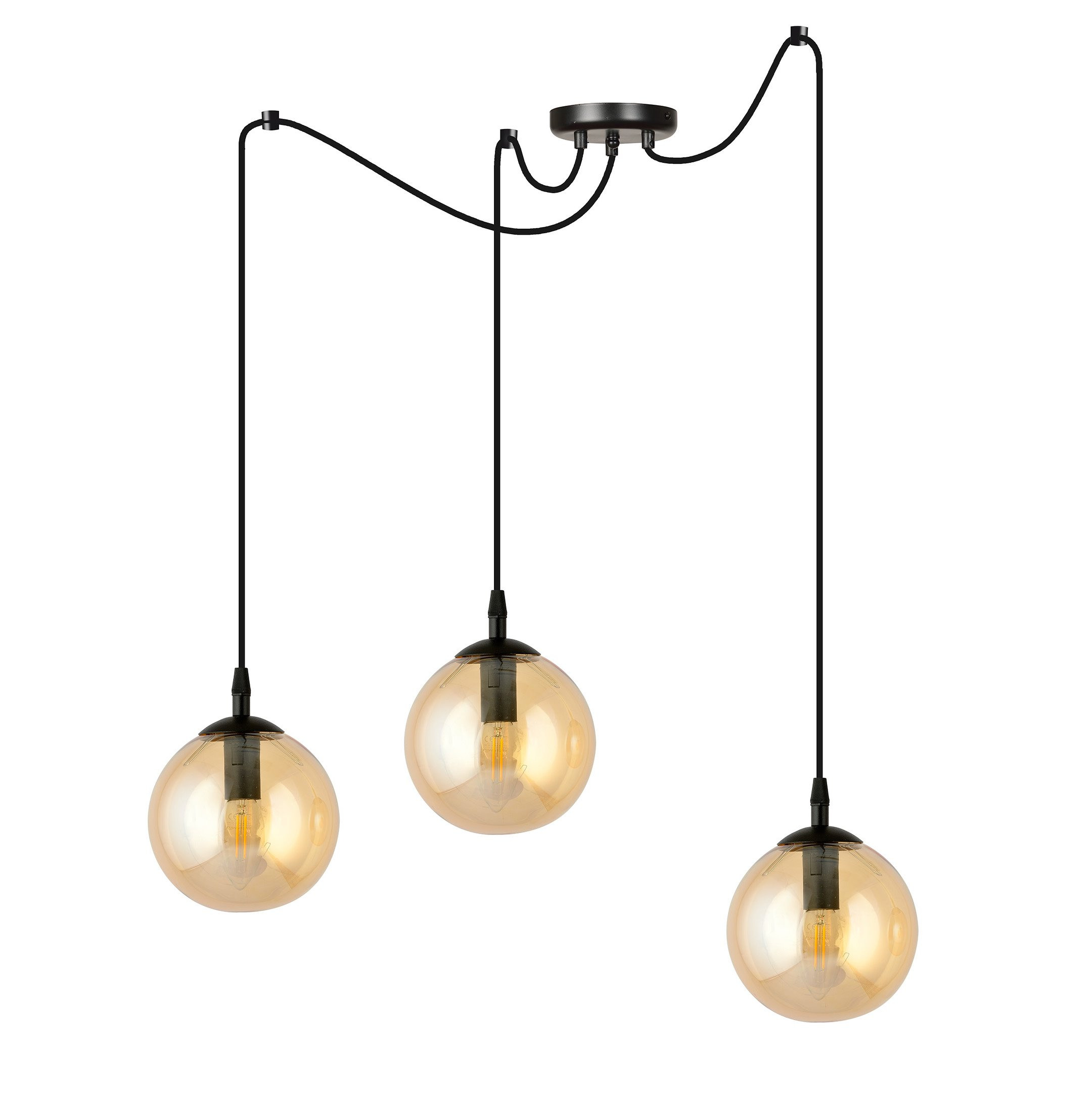 Suspension Gigi en forme d'araignée avec abat-jour en boule de verre au design contemporain par Emibig Suspension Gigi en forme d'araignée avec abat-jour en boule de verre au design contemporain par Emibig