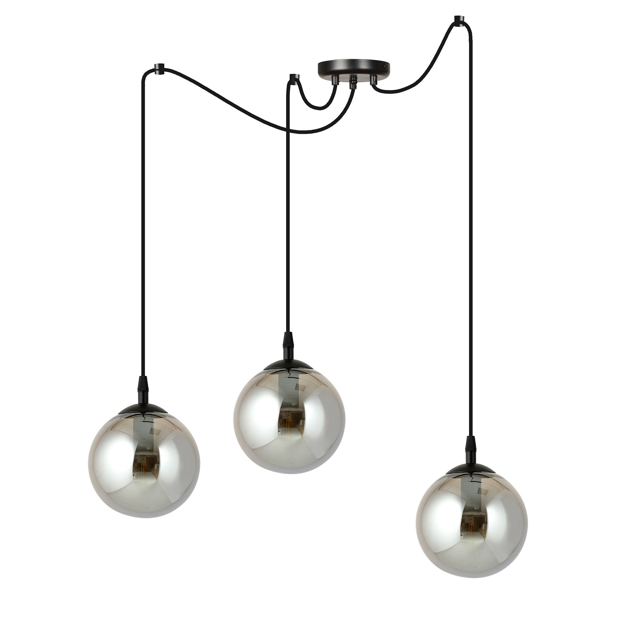 Suspension Gigi en forme d'araignée avec abat-jour en boule de verre au design contemporain par Emibig Suspension Gigi en forme d'araignée avec abat-jour en boule de verre au design contemporain par Emibig