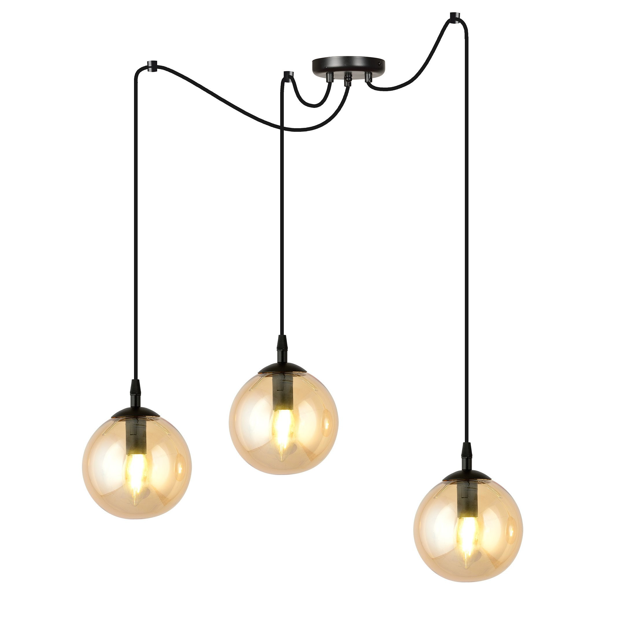 Suspension Gigi en forme d'araignée avec abat-jour en boule de verre au design contemporain par Emibig Suspension Gigi en forme d'araignée avec abat-jour en boule de verre au design contemporain par Emibig