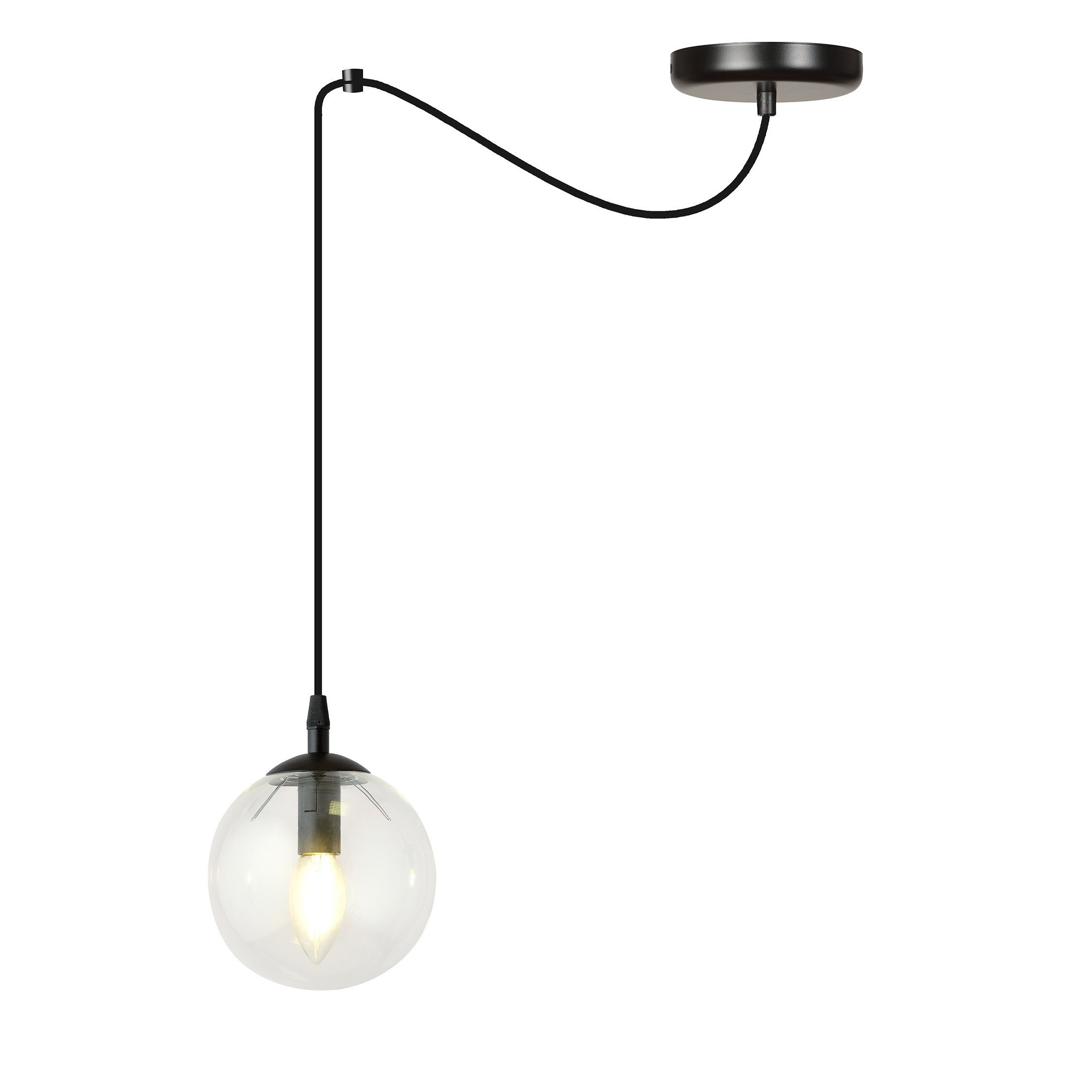 Suspension Gigi en forme d'araignée avec abat-jour en boule de verre au design contemporain par Emibig